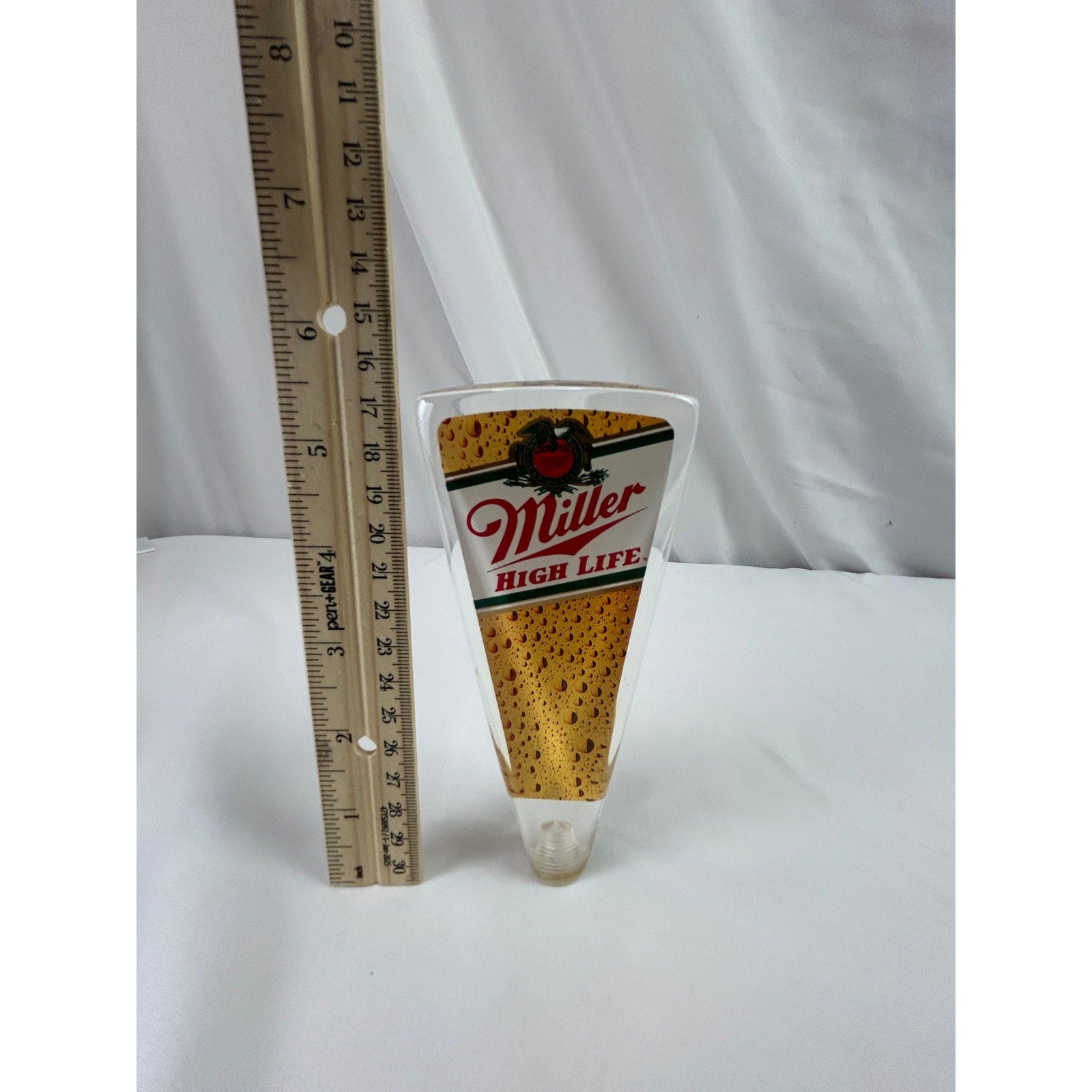 Vintage Miller High Life Clear Lucite Beer Tap Handle 5.75 Inch Breweriana