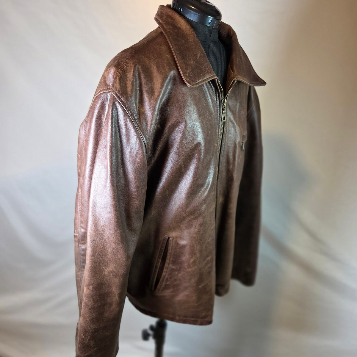 Wilsons Leather M. Julian Men's XL Brown Leather Jacket Thinsulate Zip Liner