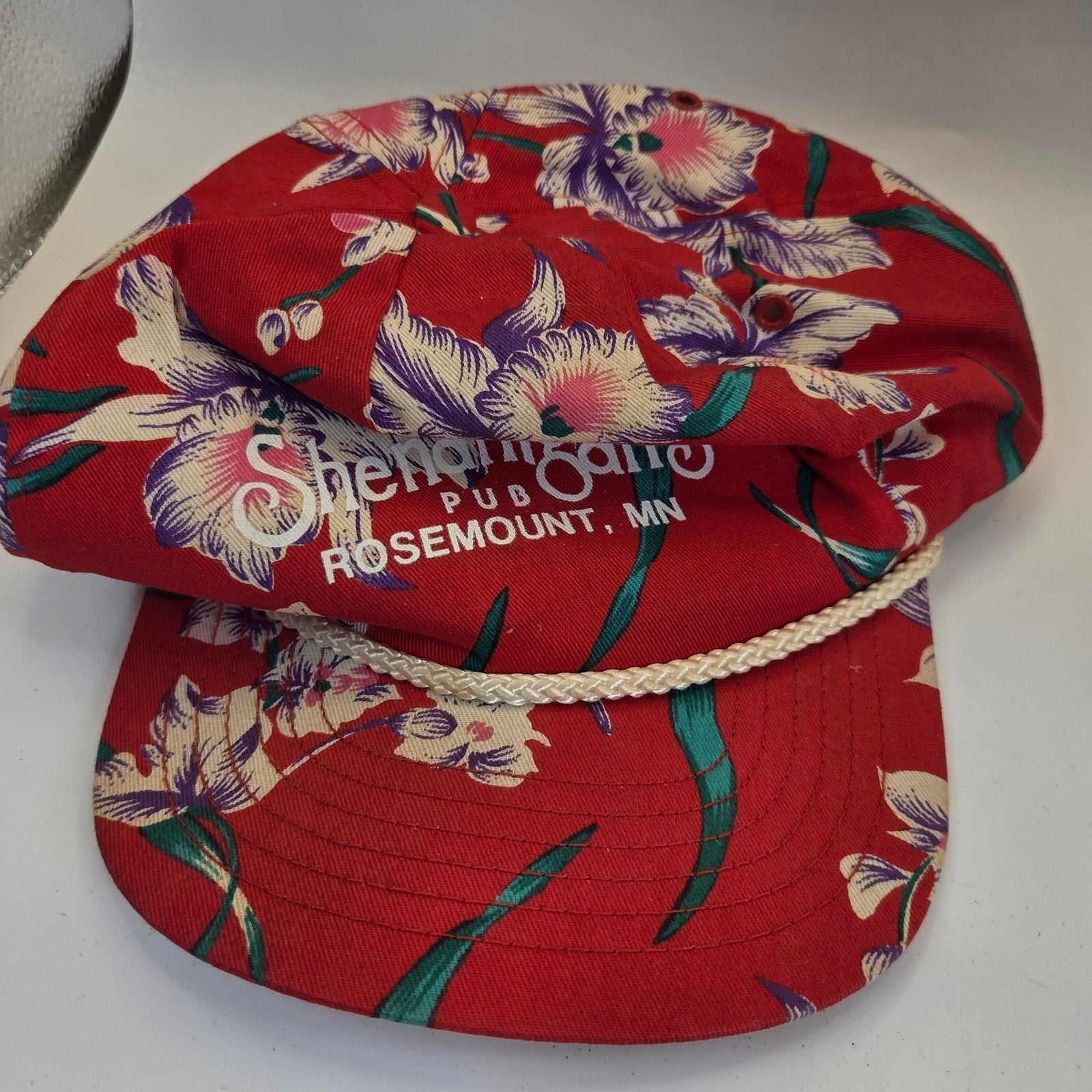 Vintage San Sun Hawaiian Floral Rope Snapback Shenanigan's Pub Rosemount MN