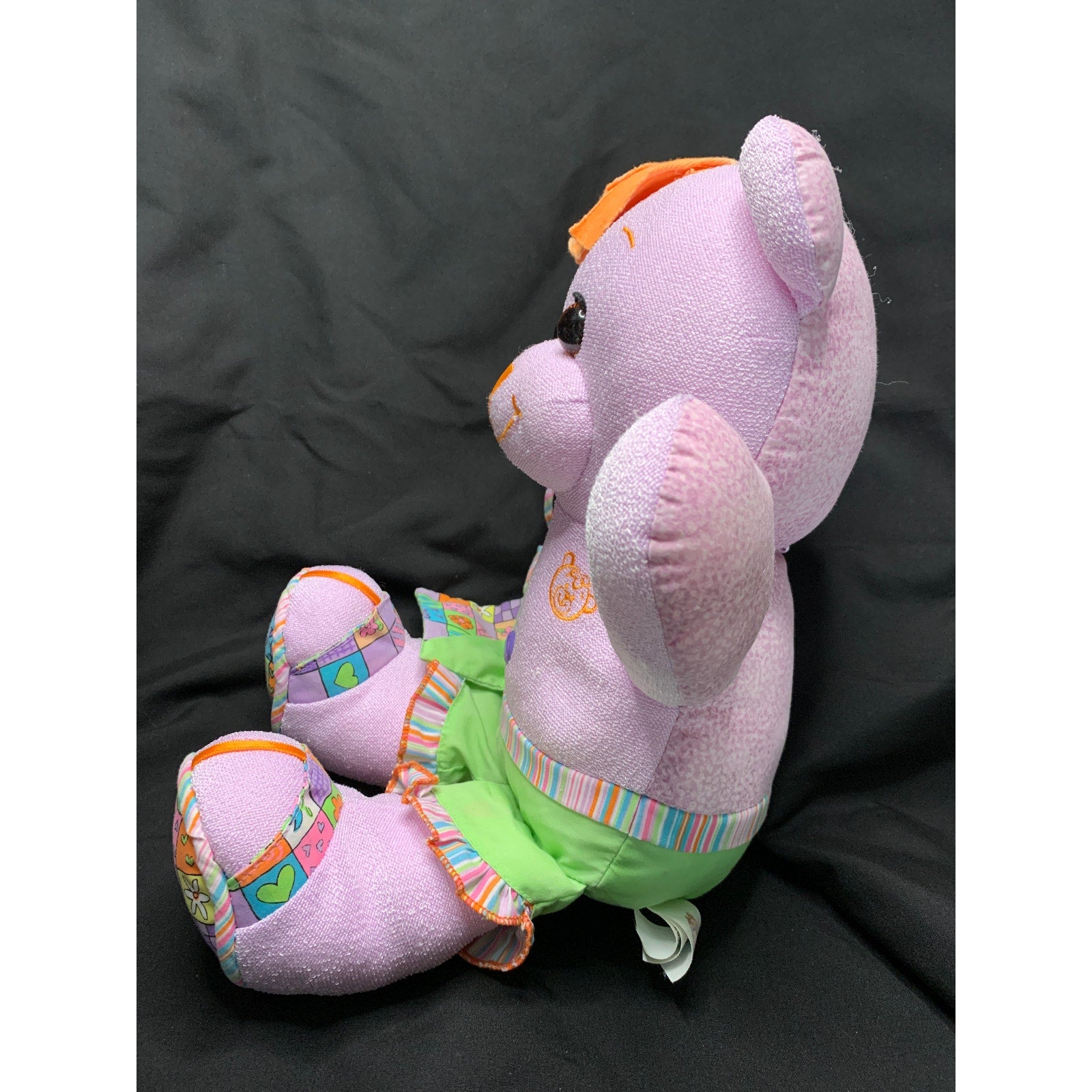 2005 Doodle Bear “Purple Neon” 16-Inch Plush with Coordinating Drawstring Bag
