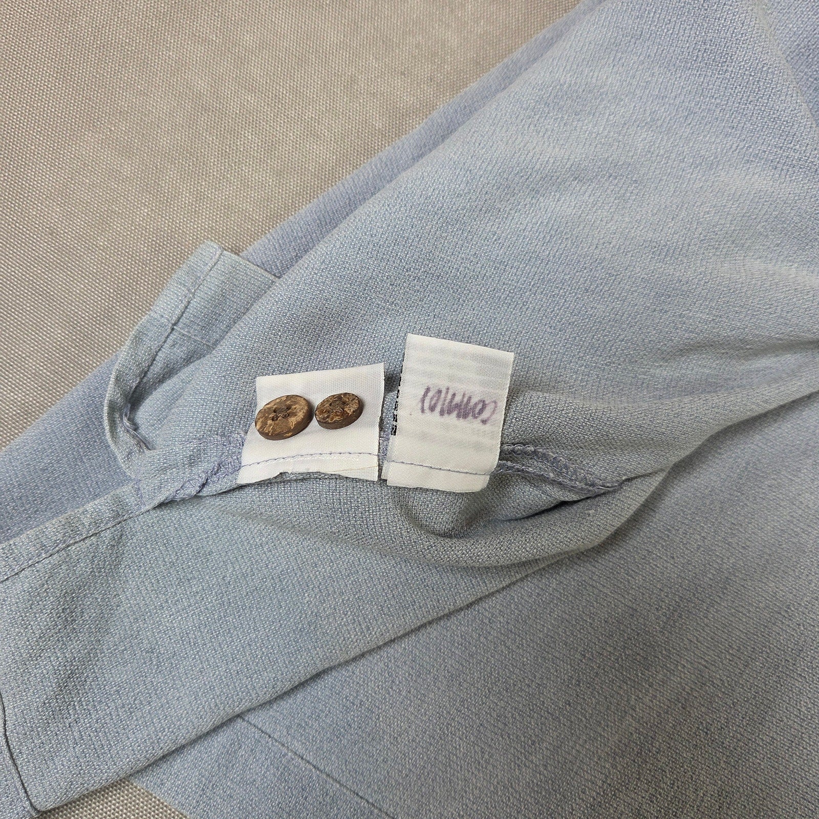 Tommy Bahama Relax Silk Camp Shirt XXL T30440 Pigment Washed Button Front Blue