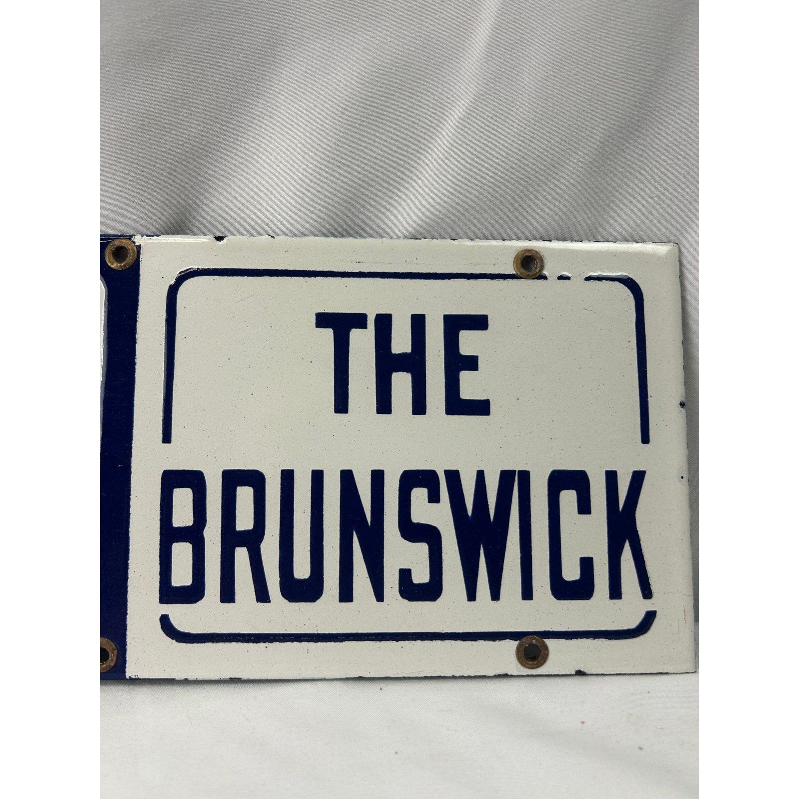 Antique Piedmont Brunswick Billiards Porcelain Advertising Sign 30 Inch