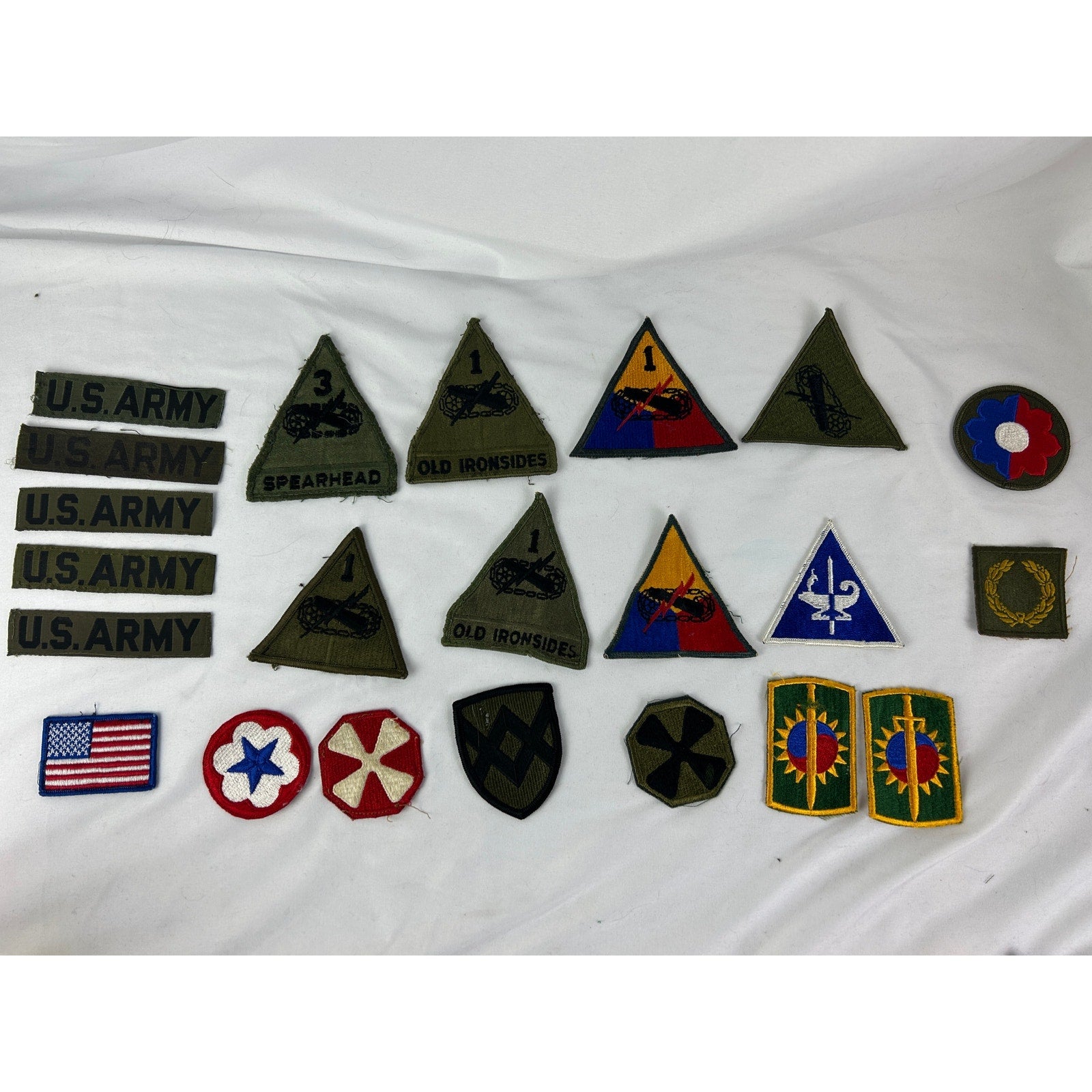 US Army Patch Lot 1st Armored Old Ironsides 3rd Infantry Korea 22 Pcs