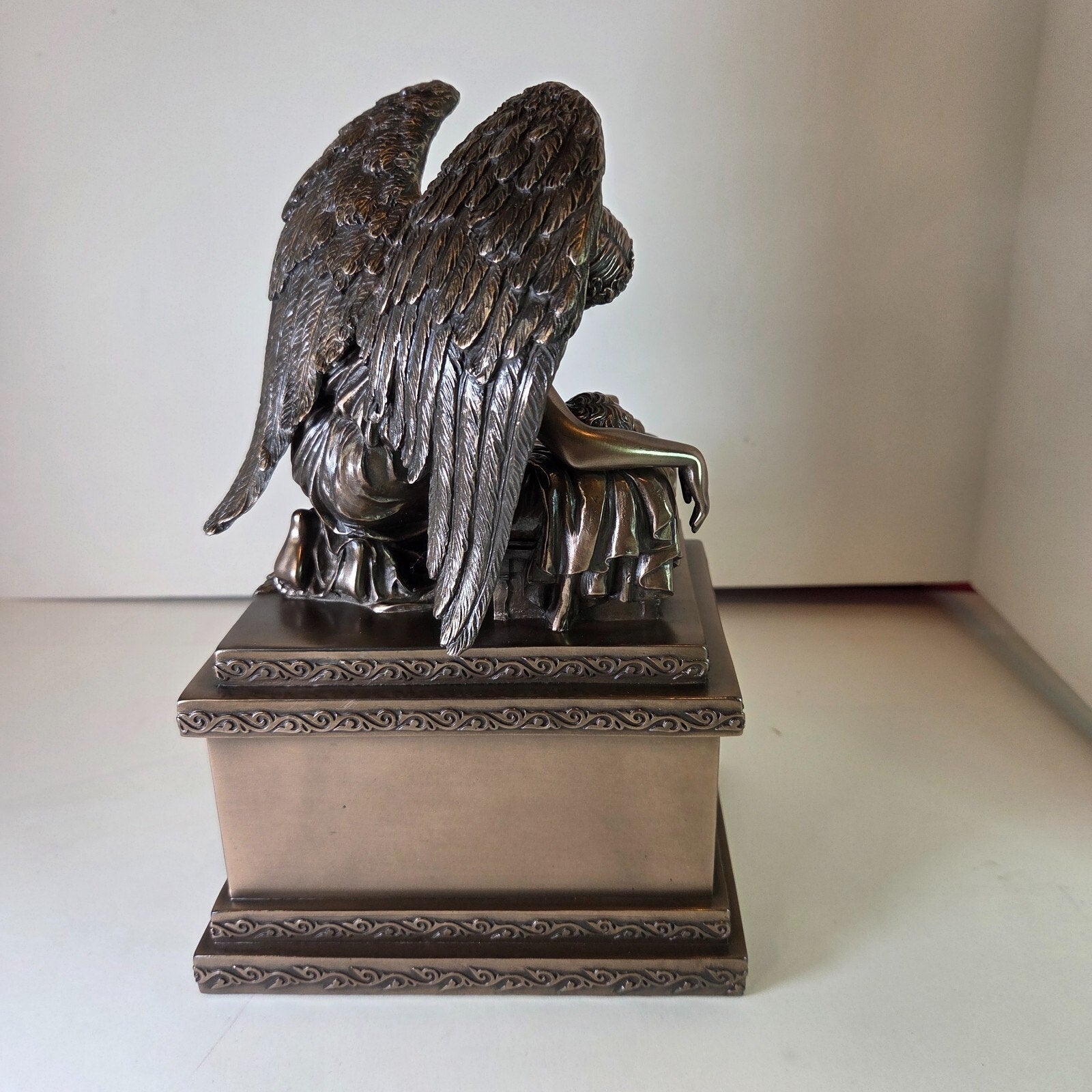 Angel and Baby Cold Cast Resin Urn for Human Ashes 6"x4 3/4"x9"