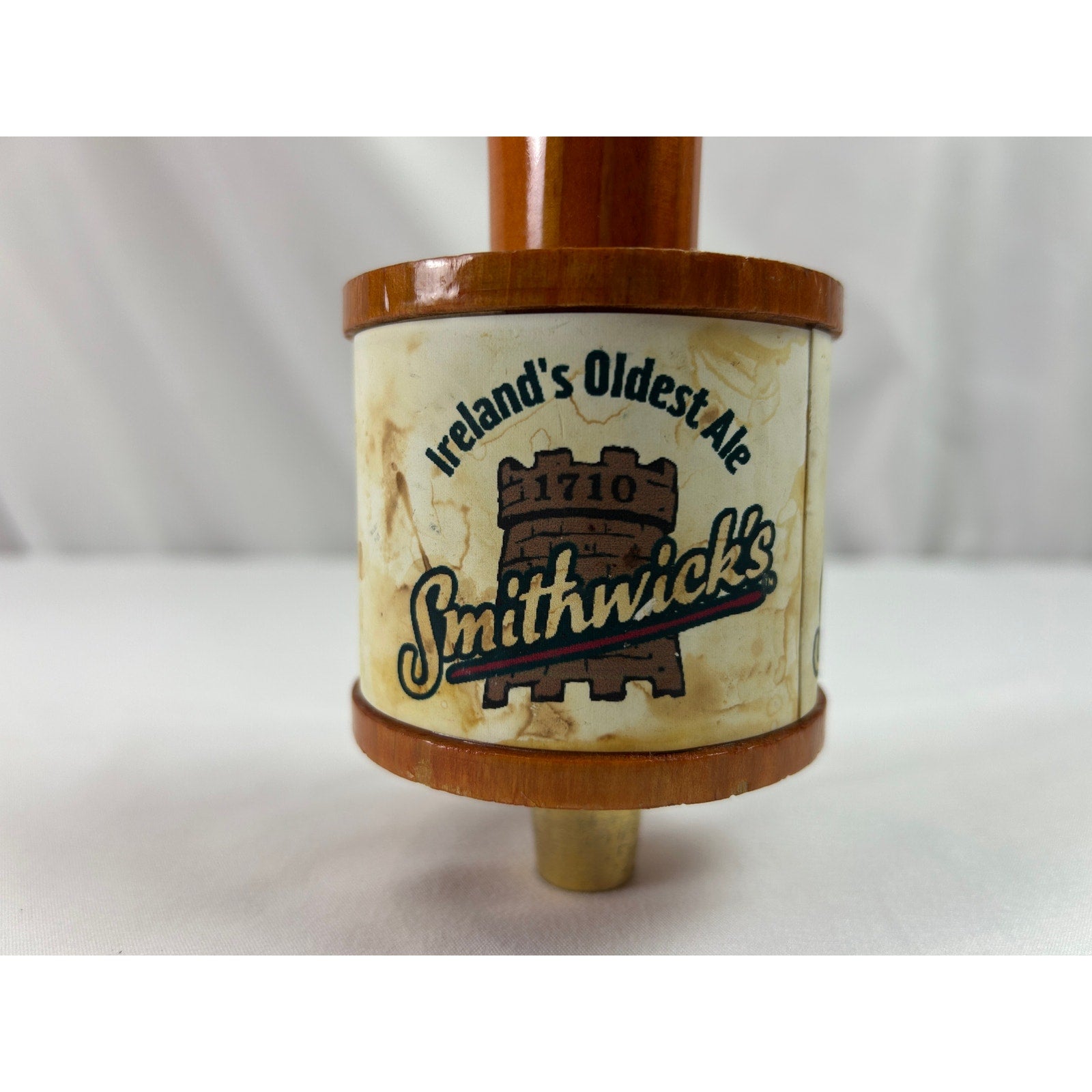 Smithwick's Irish Ale Vintage Wood Beer Tap Handle 1710 Pub Bar Breweriana