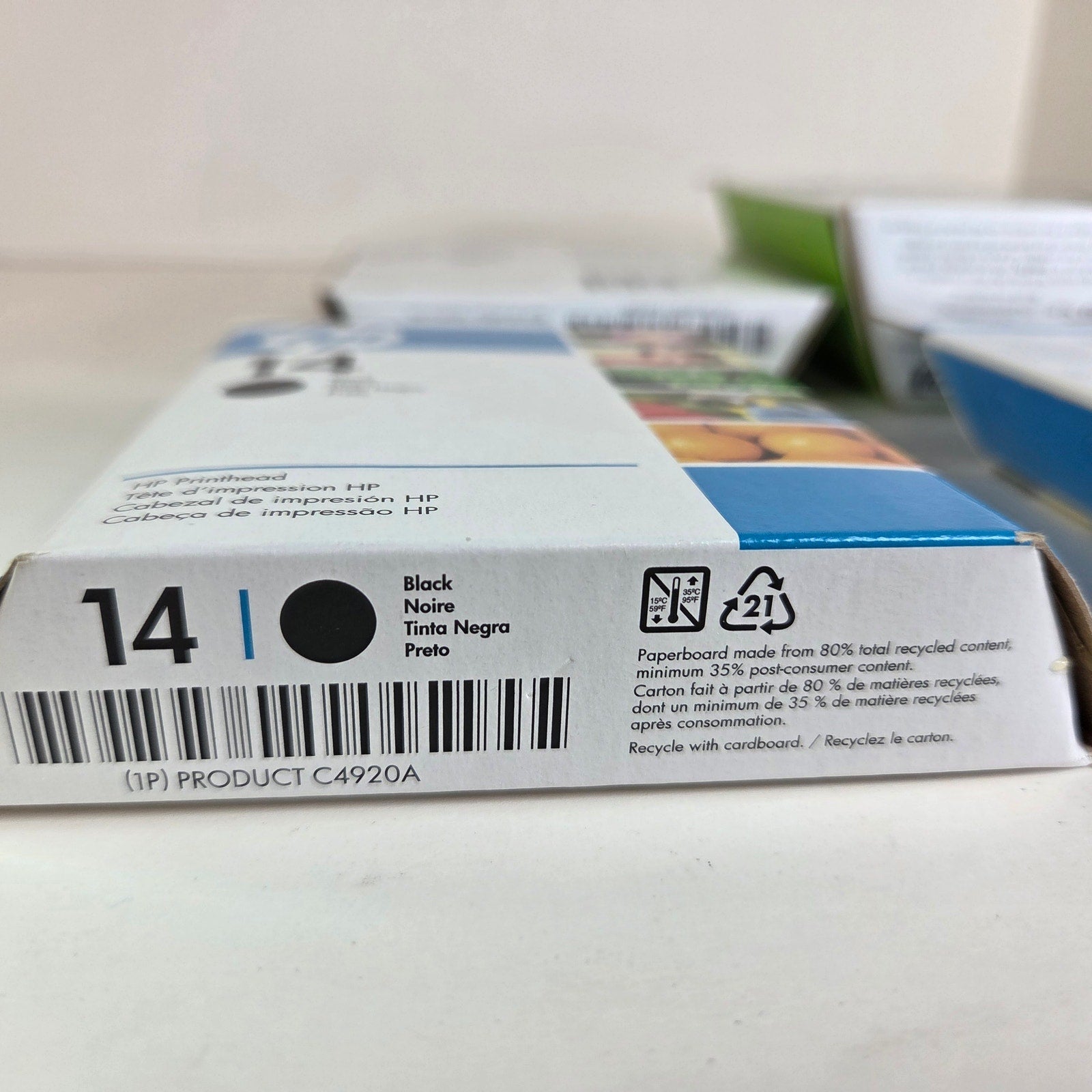 Lot of 4 Sealed HP 14 Ink Cartridges C5011DN C5010DN Black Cyan Magenta Yellow