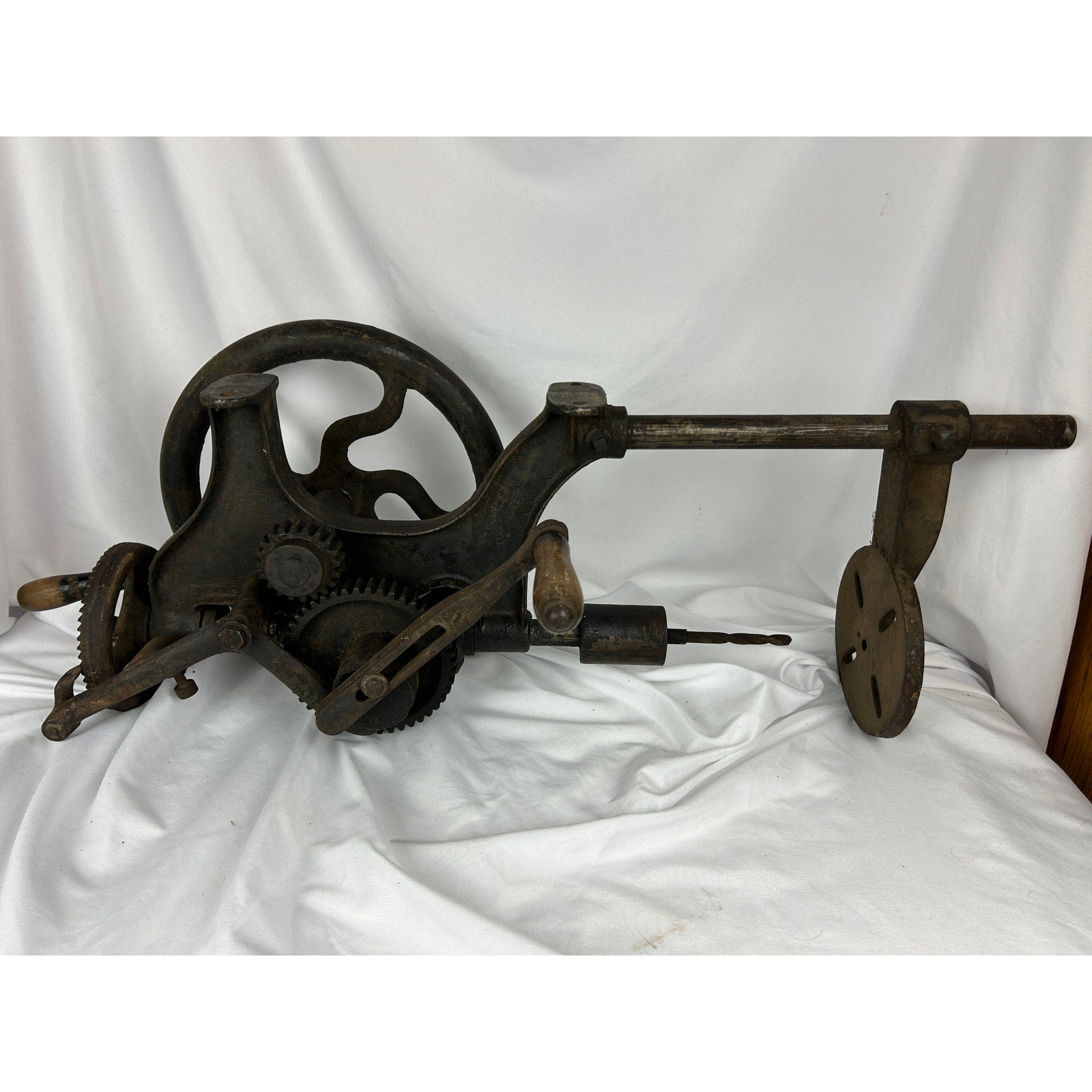 Antique Champion Blower Forge Post Drill Lancaster PA Hand Crank Drill