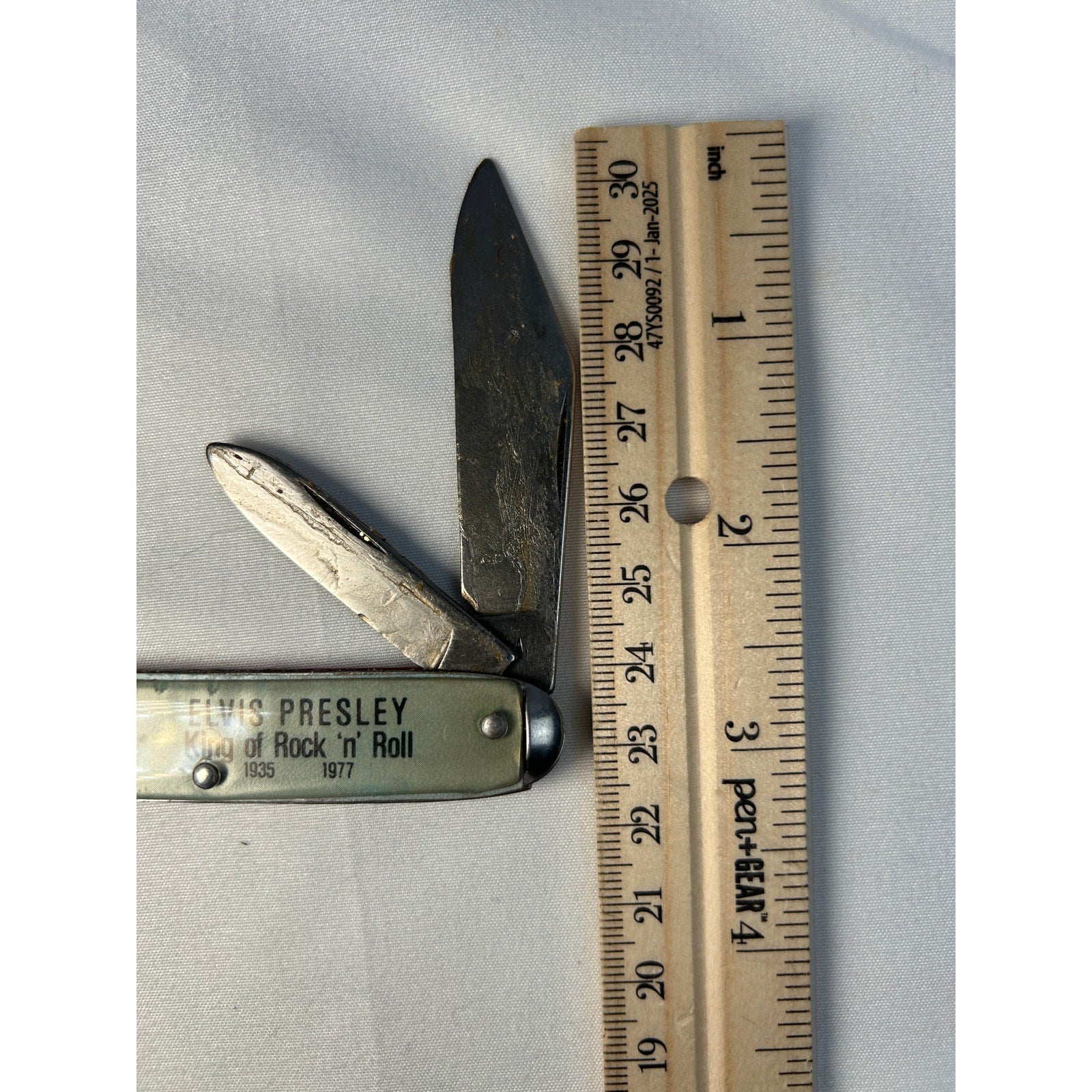 Vintage Elvis Presley King of Rock N Roll USA 2 Blade Pocket Knife