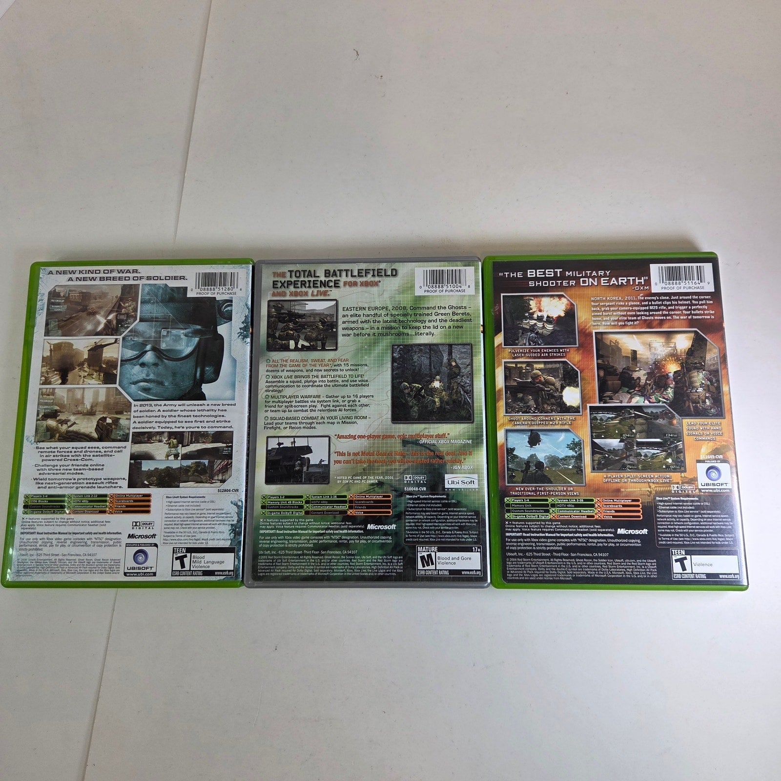 Tom Clancy’s Ghost Recon Xbox Lot Ghost Recon Ghost Recon 2 Advanced Warfighter