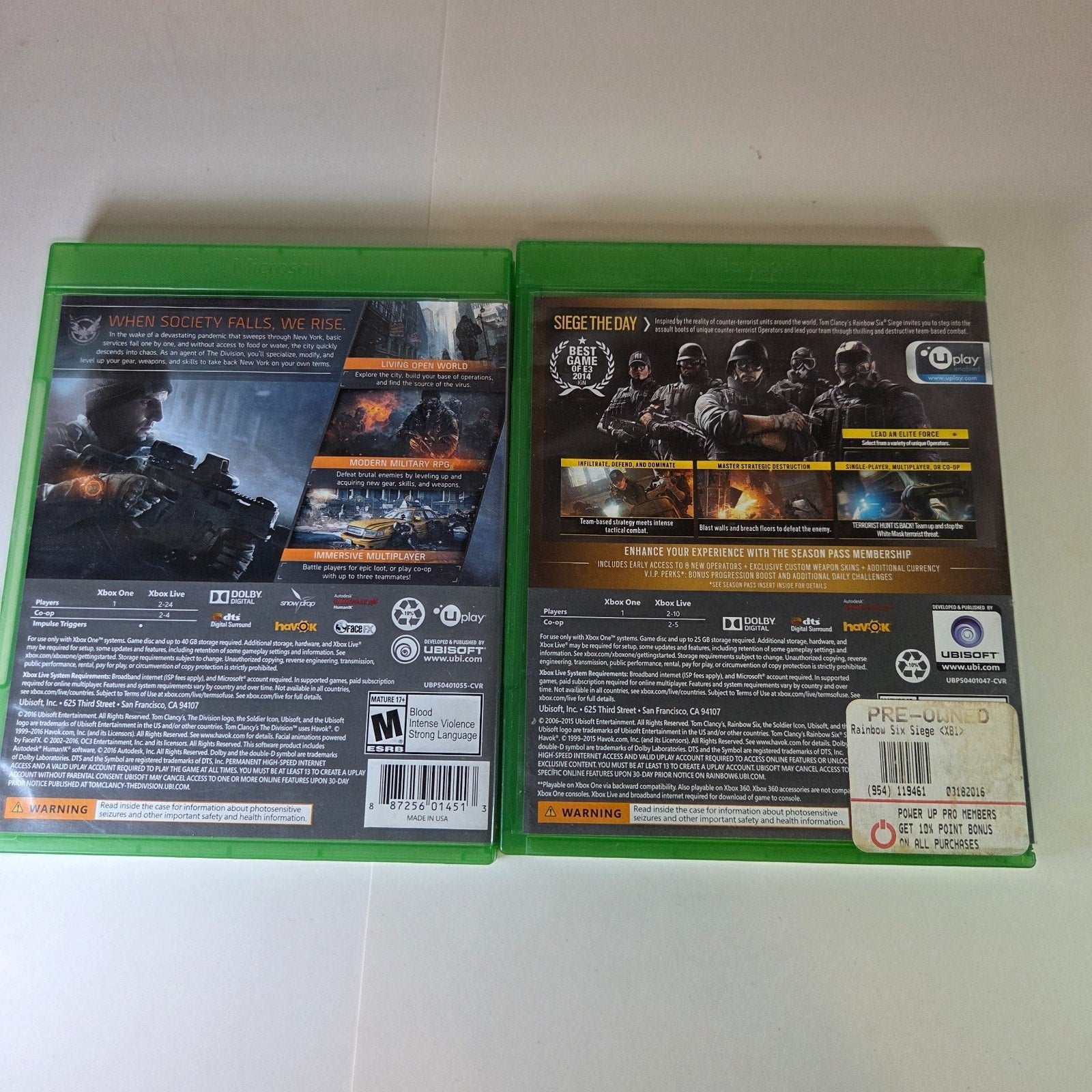 Xbox One 2-Game Set – Tom Clancy’s Rainbow Six Siege Gold + The Division