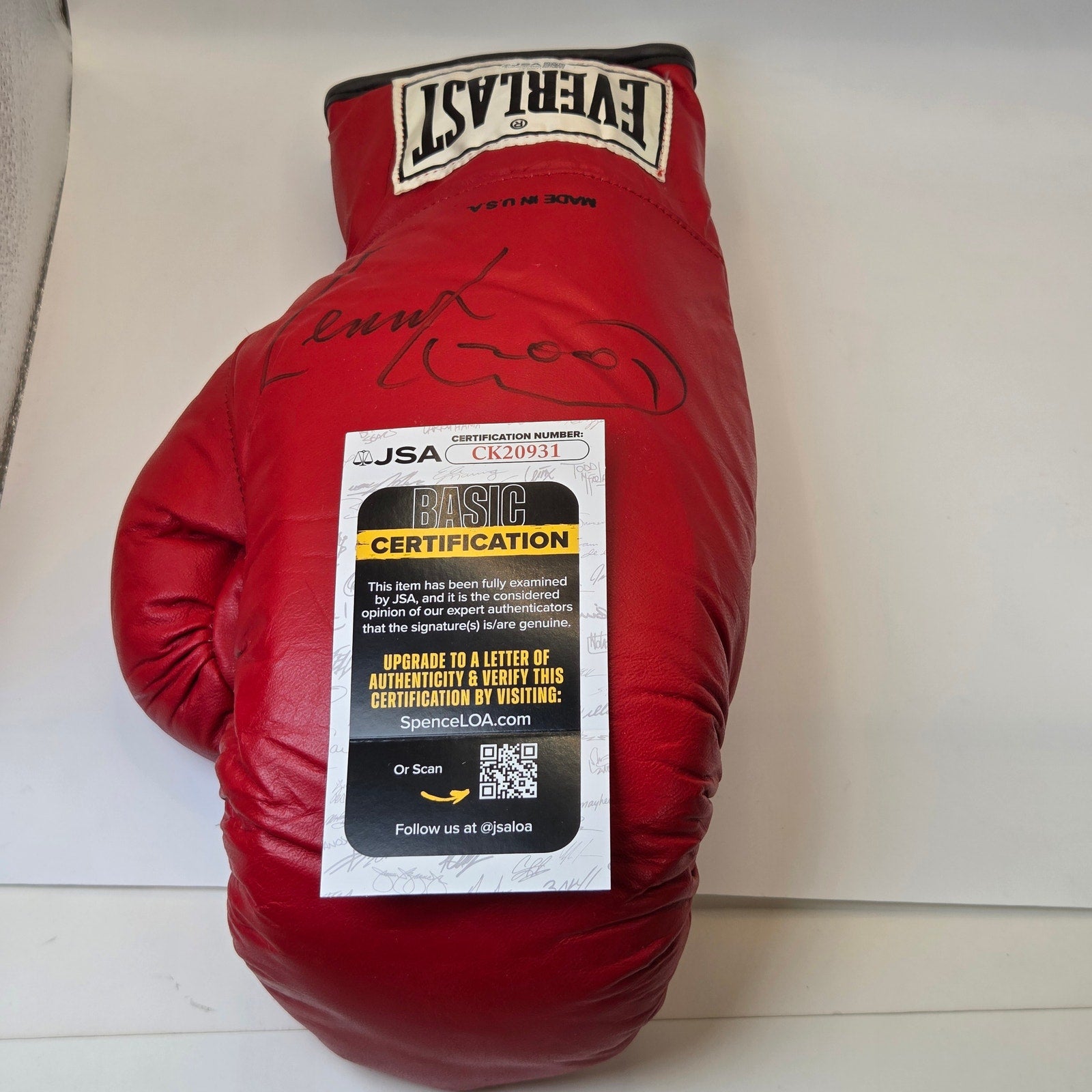 Lennox Lewis Signed Everlast Boxing Glove 2001 JSA COA CK20931 Auto