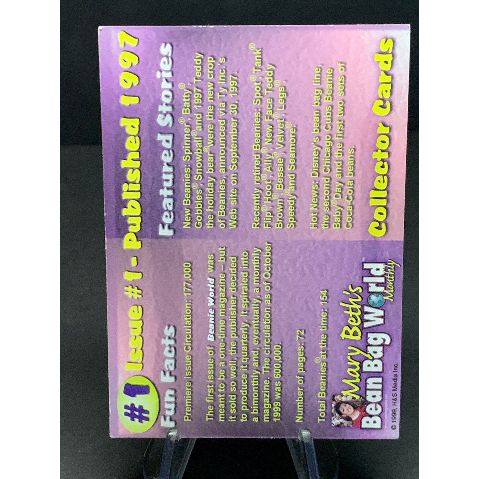 1999 Mary Beth's Bean Bag World Collector Edition 3D Hologram Trading Card