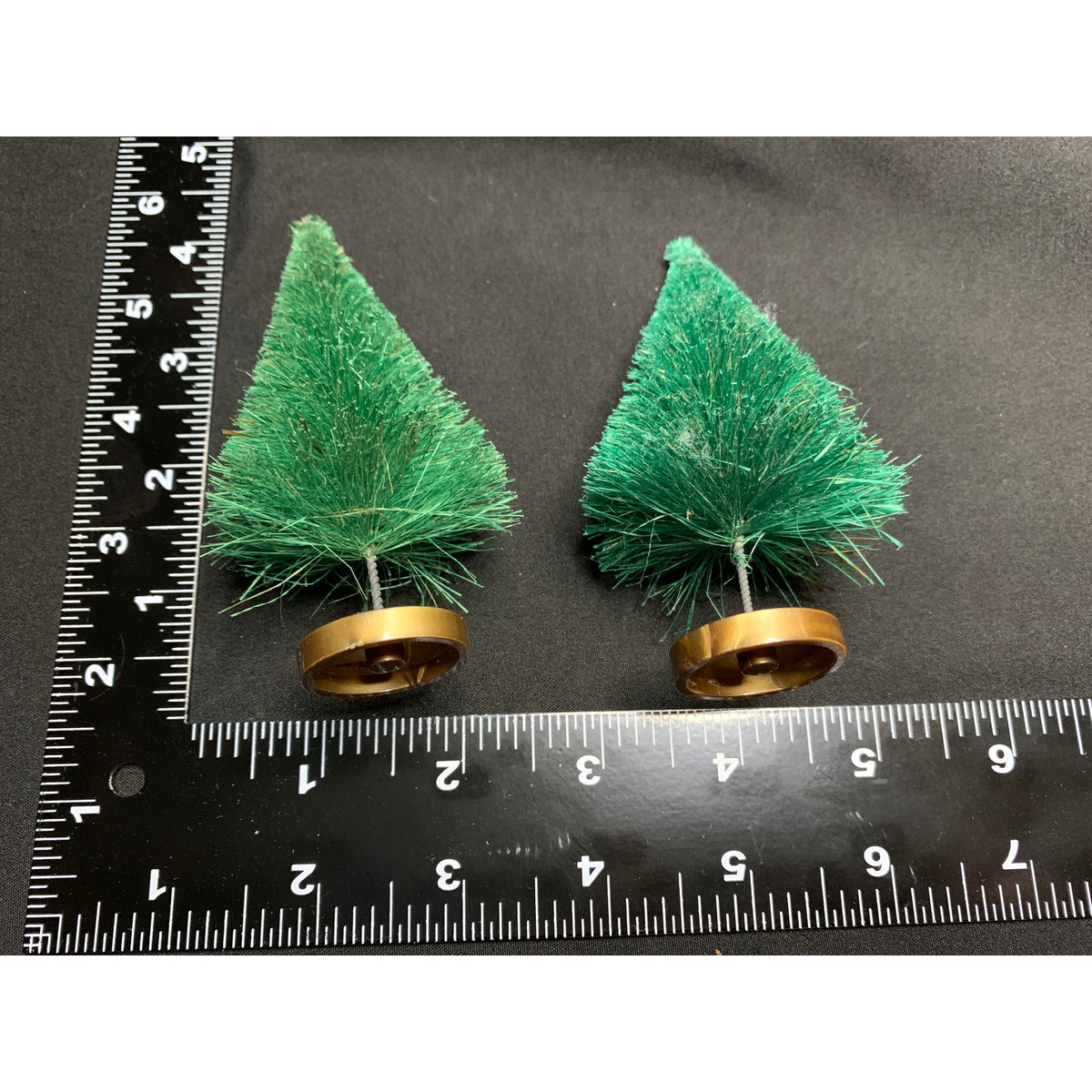 Vintage Miniature Bottle Brush Pine Trees – Set of 2