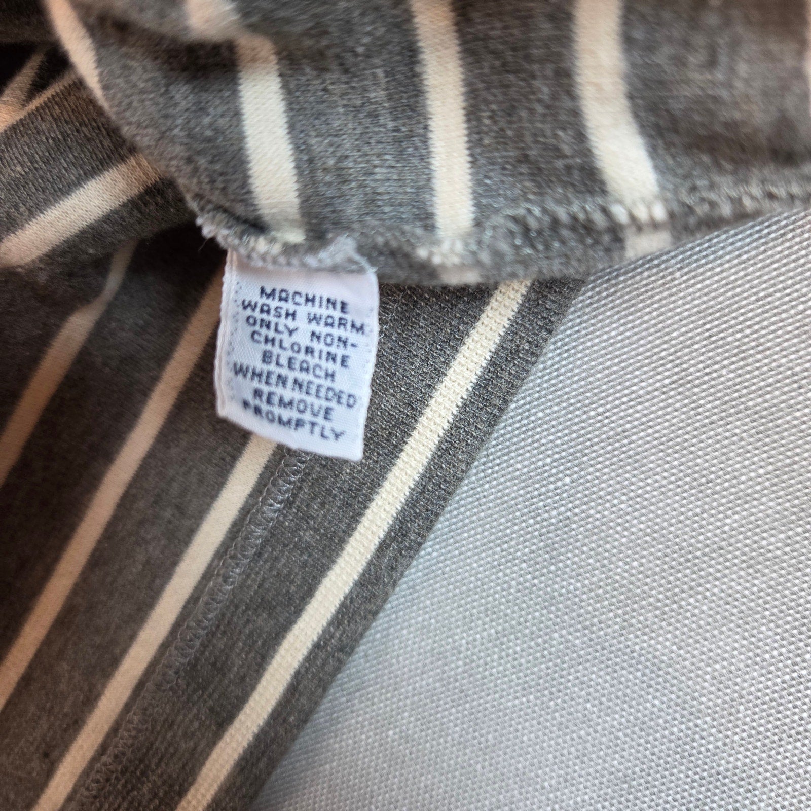 Vintage Polo Ralph Lauren XL Long Sleeve Stripe Shirt Gray White Cotton