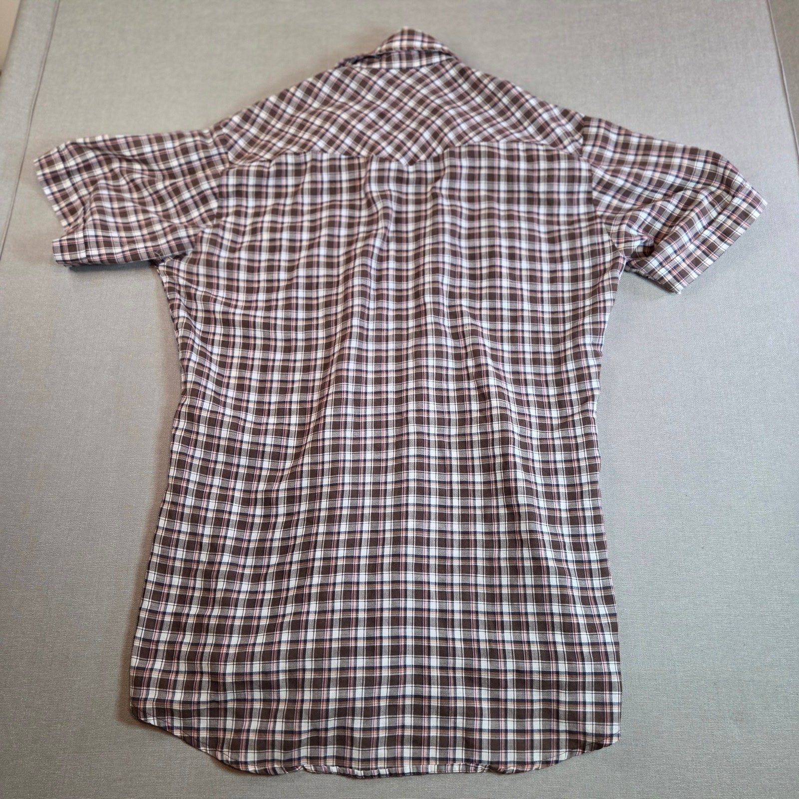 Vintage Youngbloods Western Pearl Snap Plaid Shirt Brown Tan Red Size M
