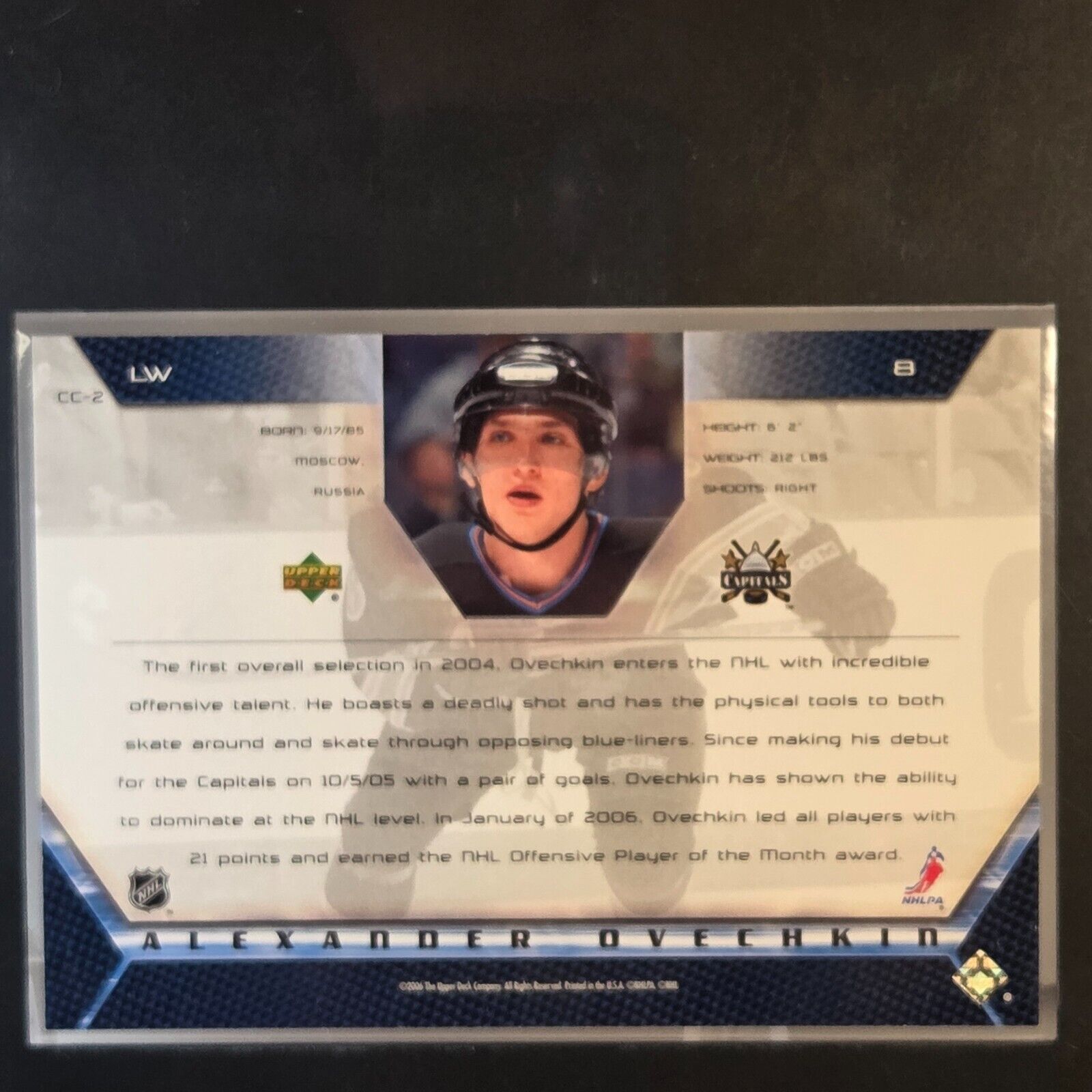 2005-06 Upper Deck Ultimate Ovechkin CC-2 Rookie Class Jumbo SGC 9.5 Pop 1