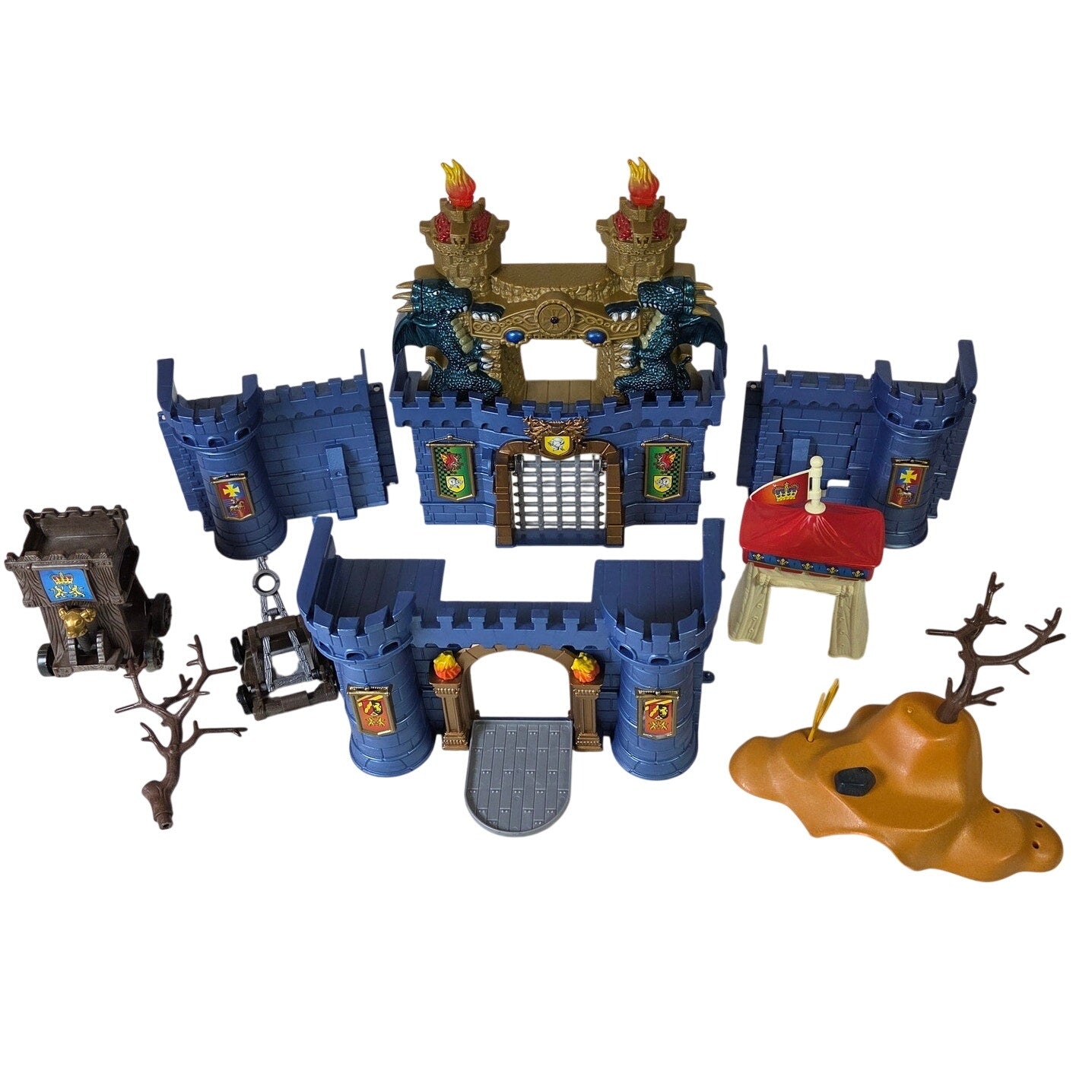 Keenway Medieval Castle Playset Lot w/ Dragons Sound Effects Battery Operated