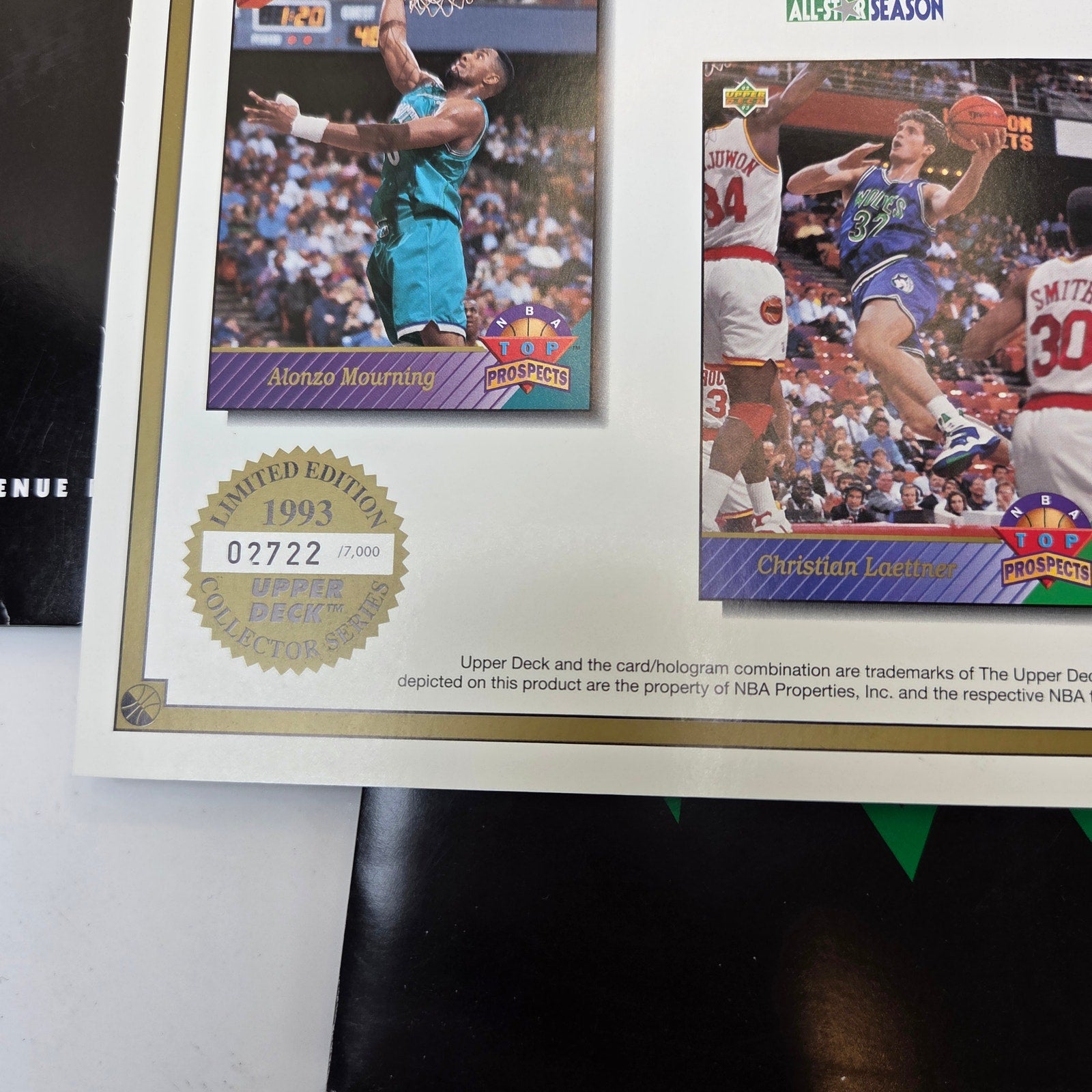 Minnesota Timberwolves Folder Lot (3) w/ 1993 Upper Deck Draft Inserts