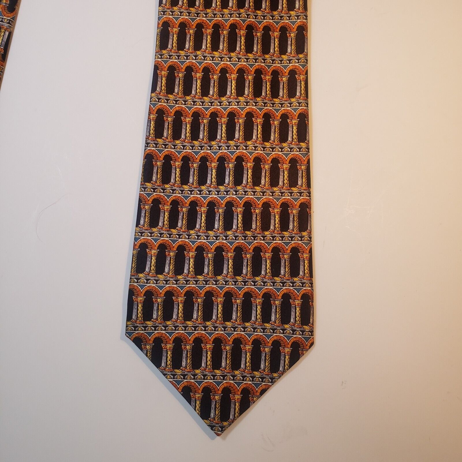Richel Royal Pillar Pattern Silk Tie Made in Spain
