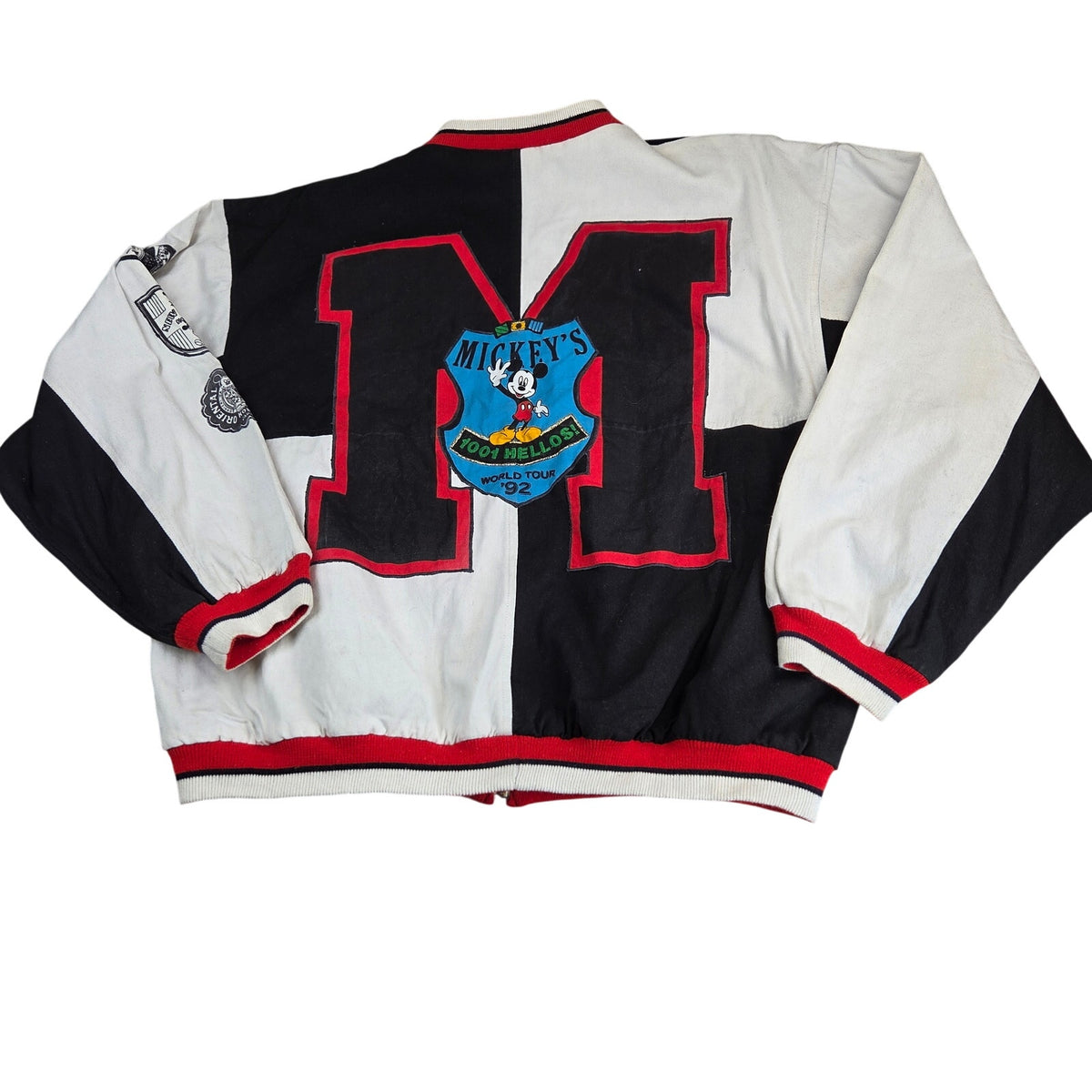 Vintage 1992 Mickey & Co Disney World Tour 1001 Hellos Varsity Jacket M