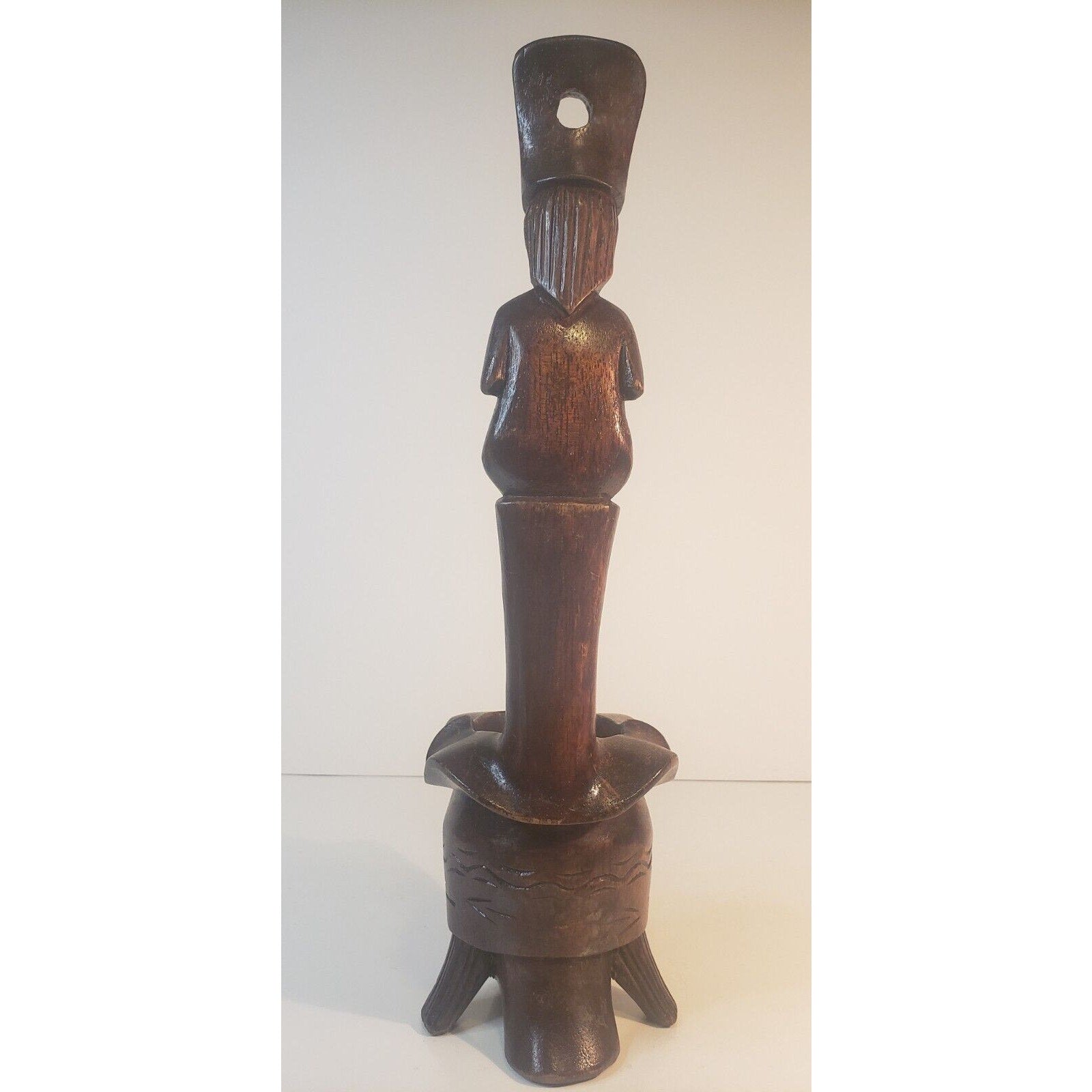 Vintage Igorot Ifugao Philippine Hand-Carved Wood Offering Ladle Bowl 14"