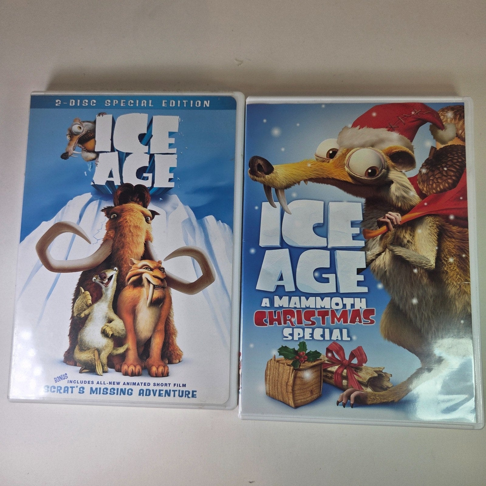 Ice Age & Ice Age a Mammoth Christmas Special DVDs - Lot of 2