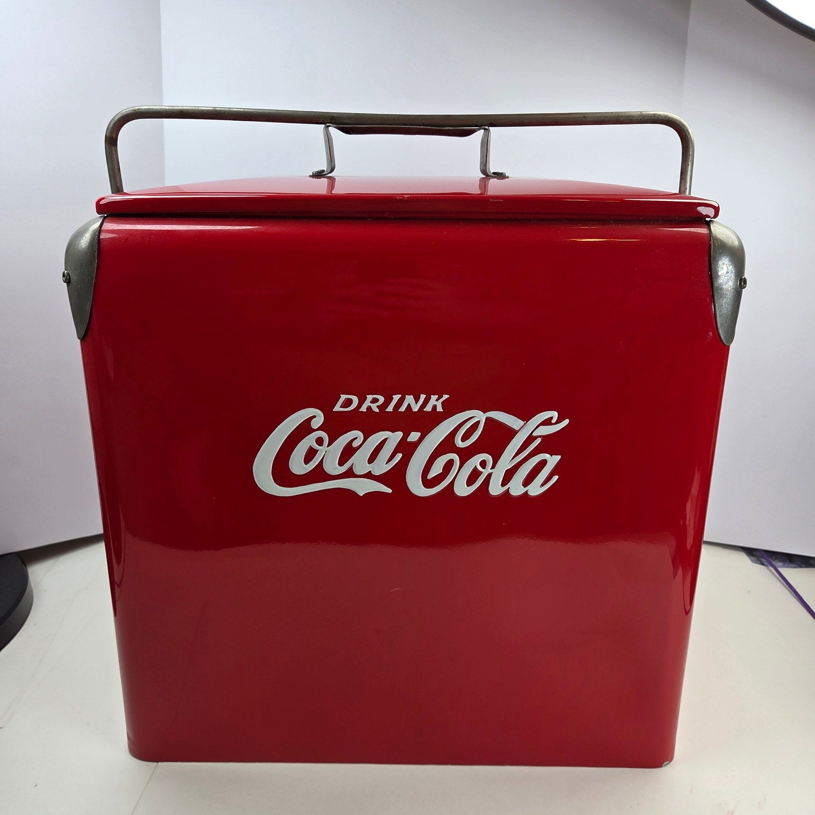 1954 Coca-Cola Picnic Cooler St Thomas Metal Signs Canada Original Red