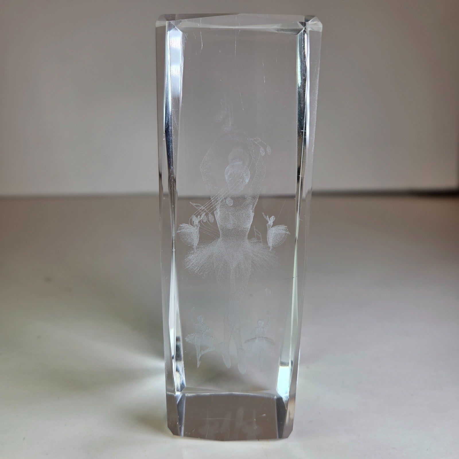 3D Laser Etched Crystal Ballerina Figurine Ballet Collectible ~ 6.25" 2 lb