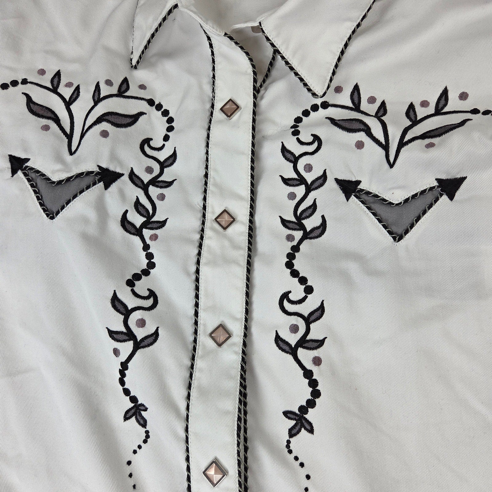 Panhandle Slim Women's XL Retro Western Embroidered Snap Shirt Style Cowgirl