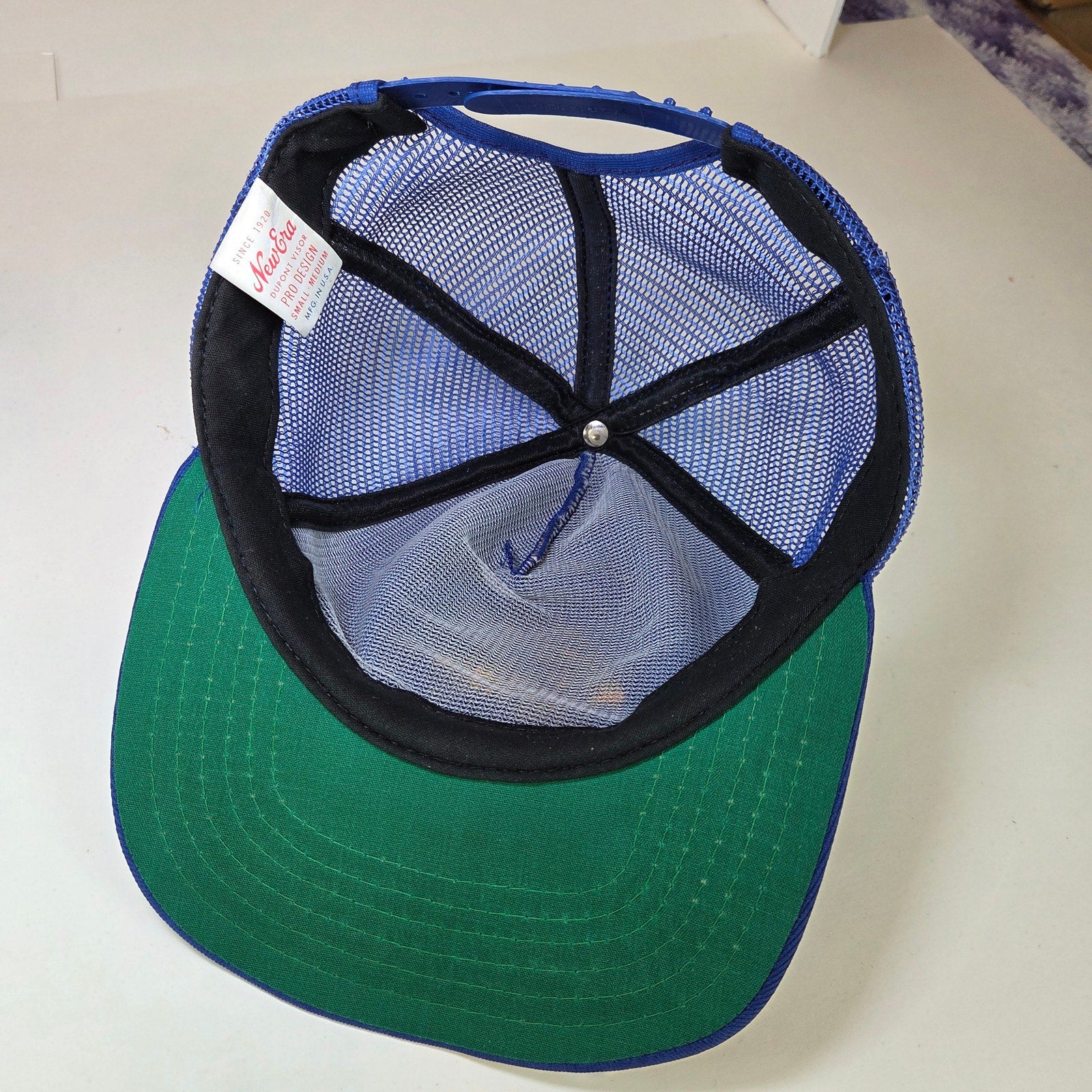 Vintage New Era Ford Mustang Mesh Trucker Snapback Hat USA Made S/M
