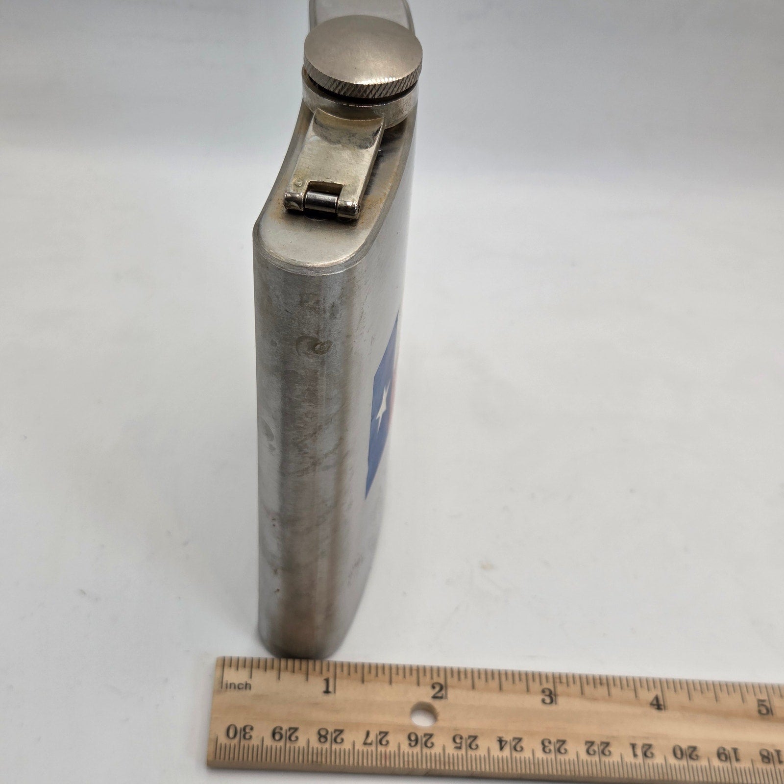 Texas Flag Stainless Steel 8oz Hip Flask Unbranded Drinkware Used Condition