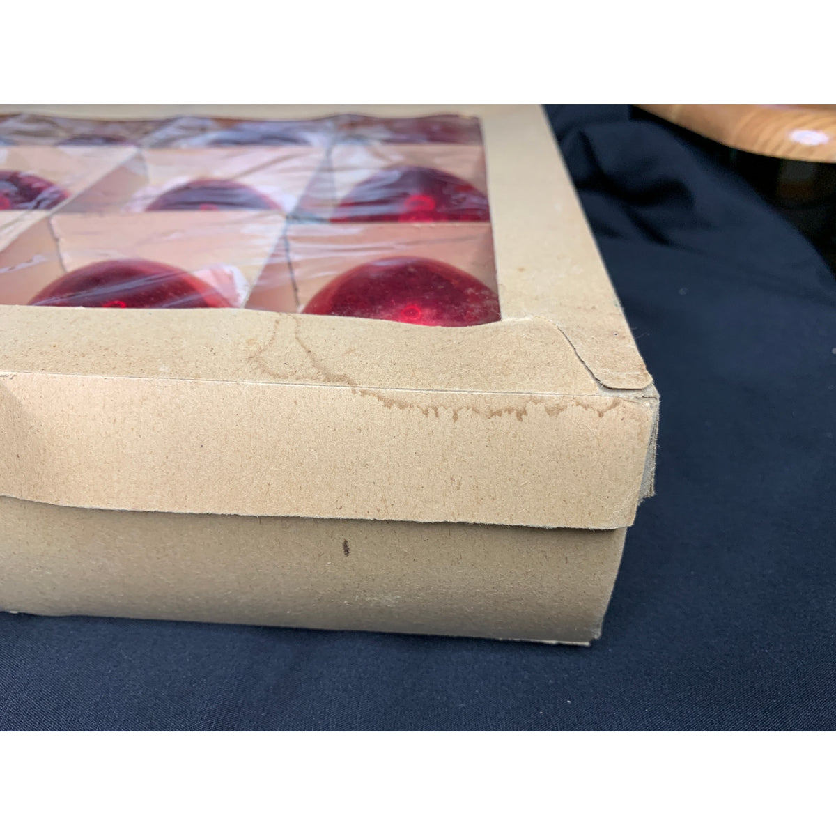 Vintage Fantasia Poland Red Glass Christmas Ball Ornaments 2.75" Box of 12