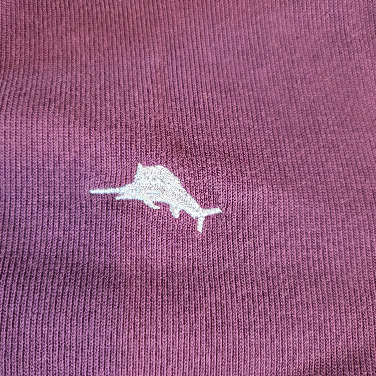 Tommy Bahama Relax 1/4 Zip Sweater XL Purple Cotton Pullover Casual