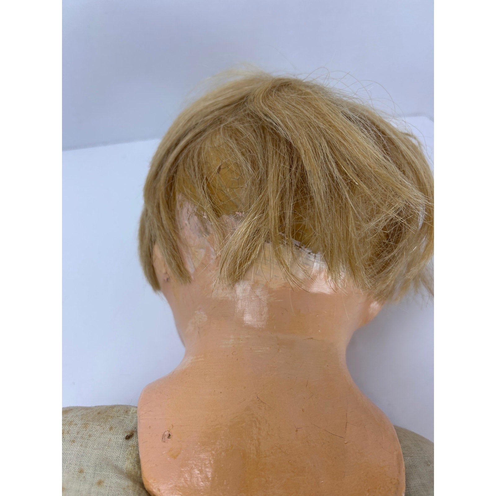 Unmarked 29" Composition Baby Doll c.1915–20s, Sleep Eyes, Human Hair Wig