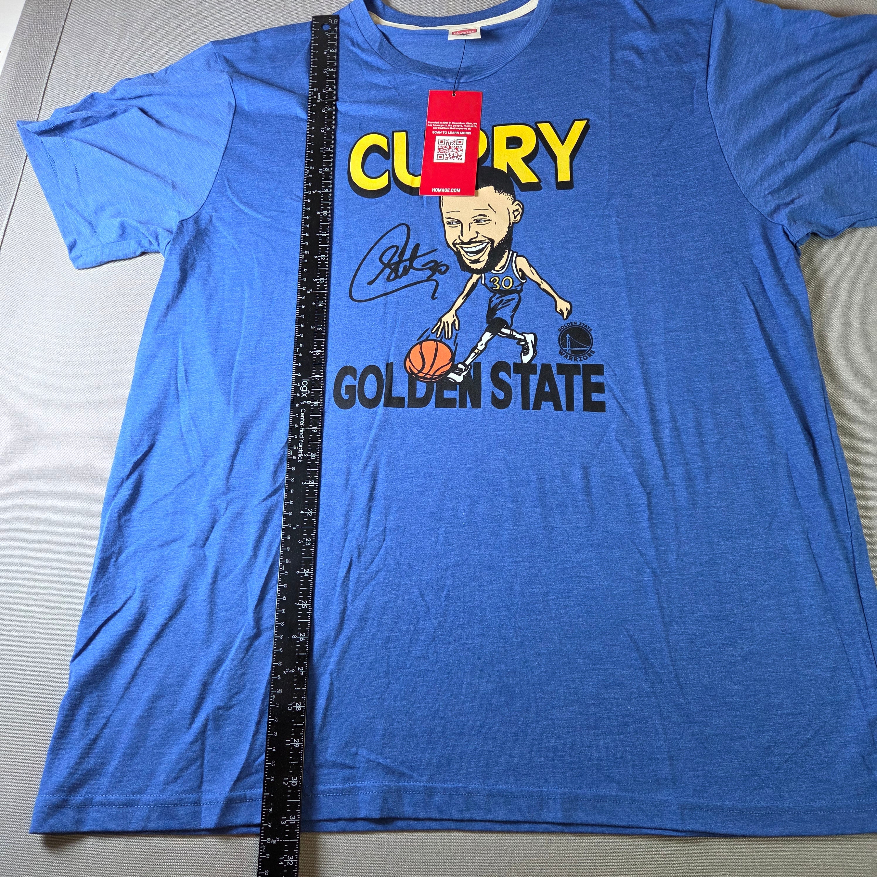 Steph Curry Golden State Warriors Homage Big Head T Shirt Blue 2XL NBA NWT