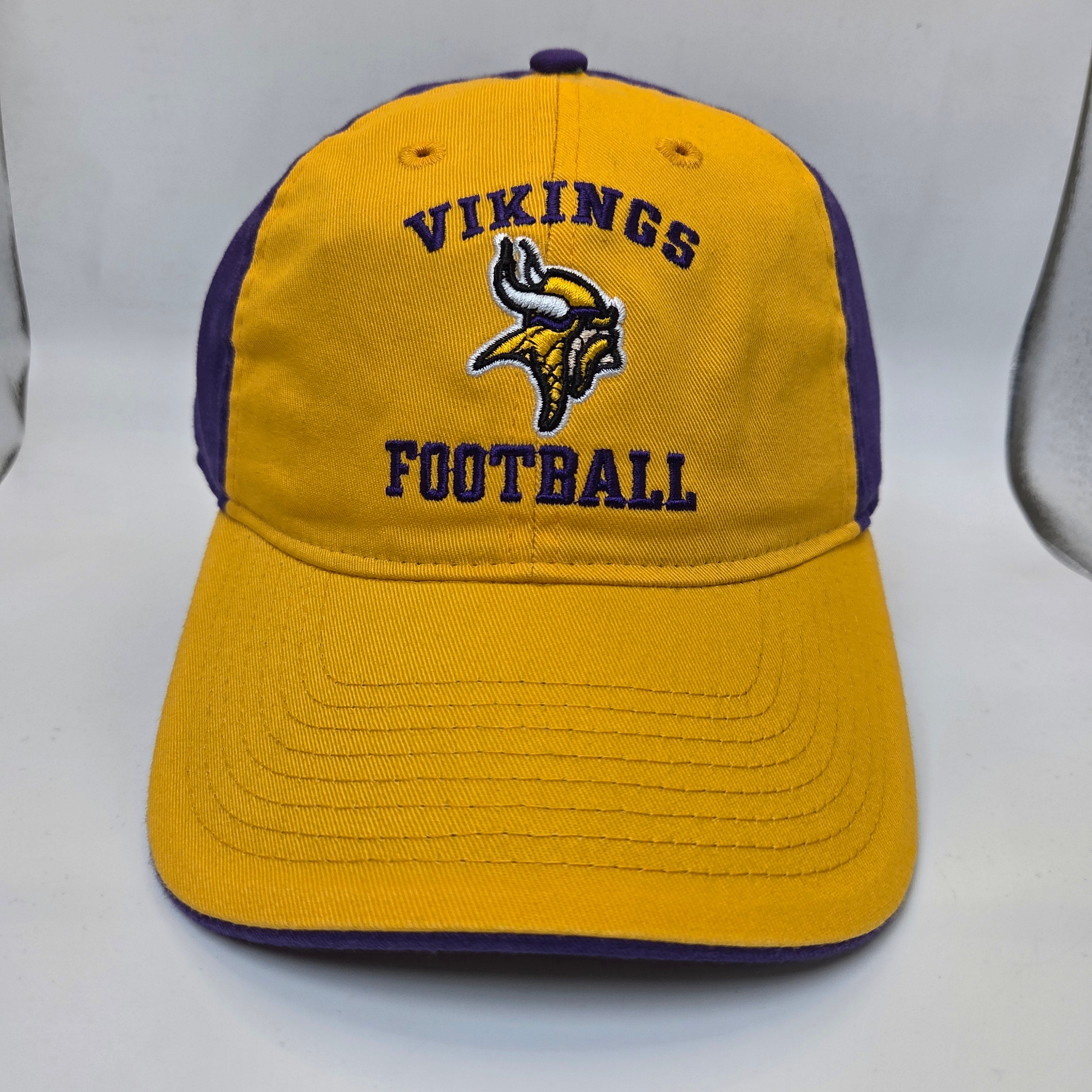 Minnesota Vikings NFL Team Apparel Gold Purple Adjustable Hat OSFA New