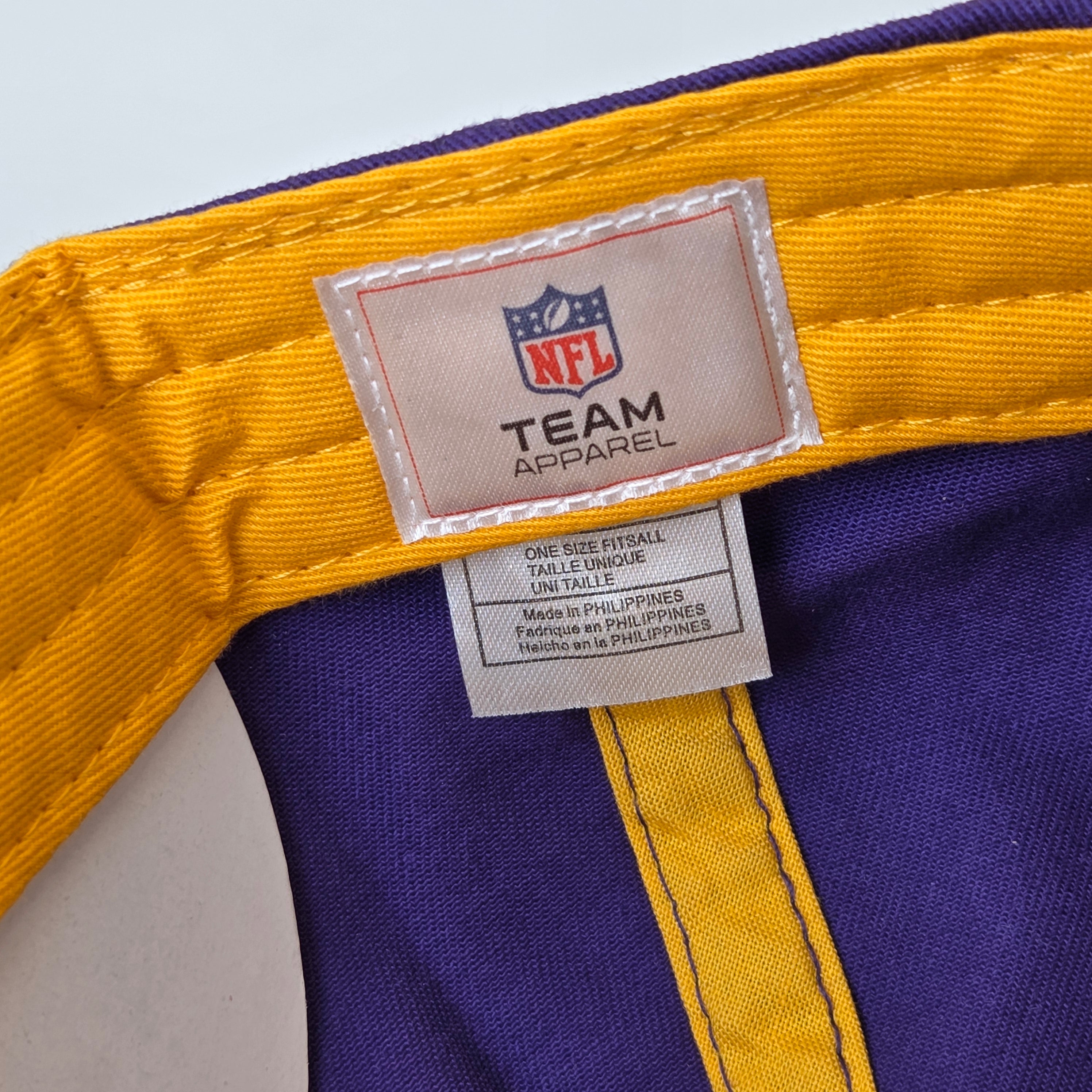 Minnesota Vikings NFL Team Apparel Gold Purple Adjustable Hat OSFA New