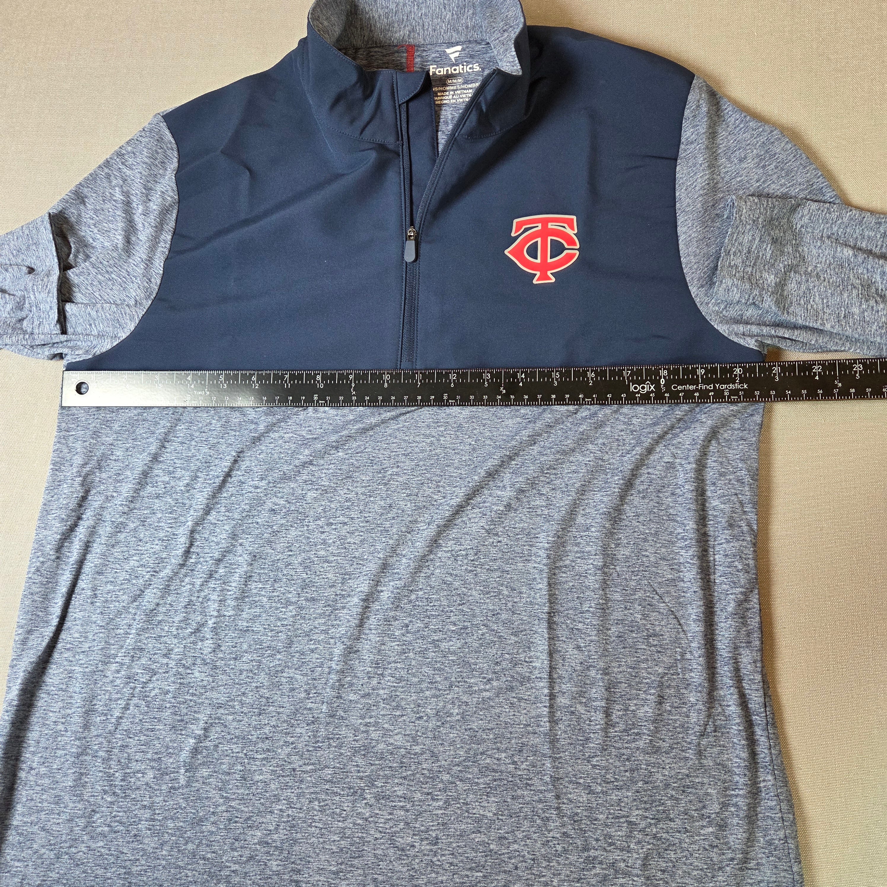 Fanatics Minnesota Twins 1/4 Zip Pullover Jacket Mens M Poly Blend MLB NWOT