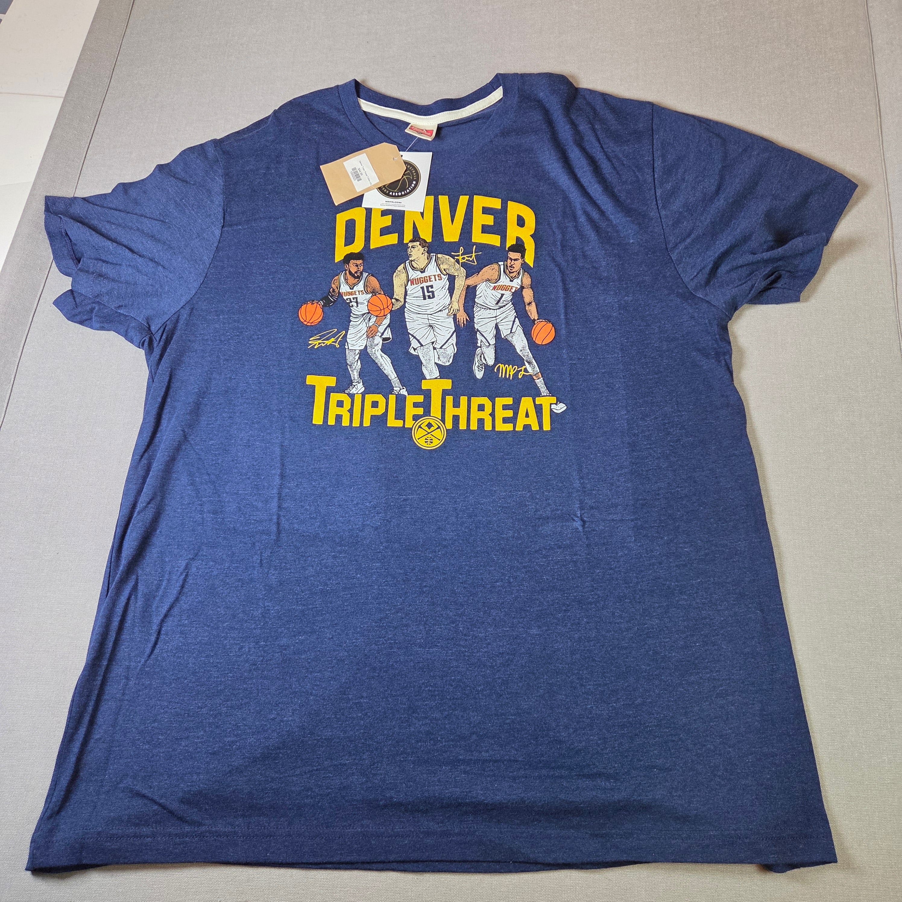 Denver Nuggets Triple Threat Jokic Murray Porter Jr Homage T Shirt XXL NWT