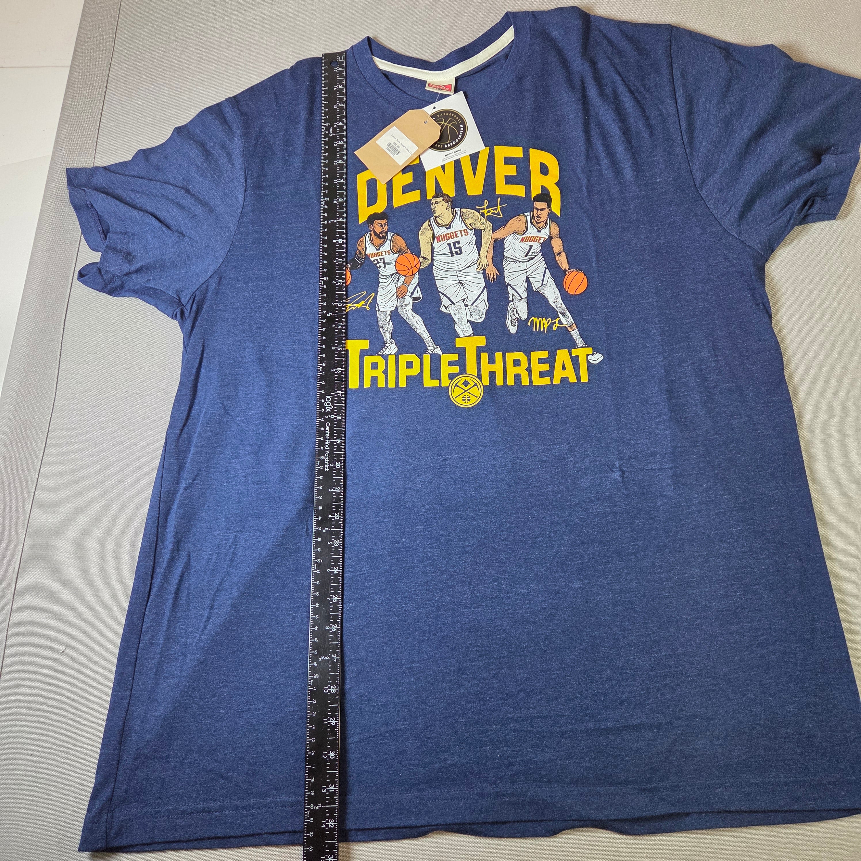 Denver Nuggets Triple Threat Jokic Murray Porter Jr Homage T Shirt XXL NWT