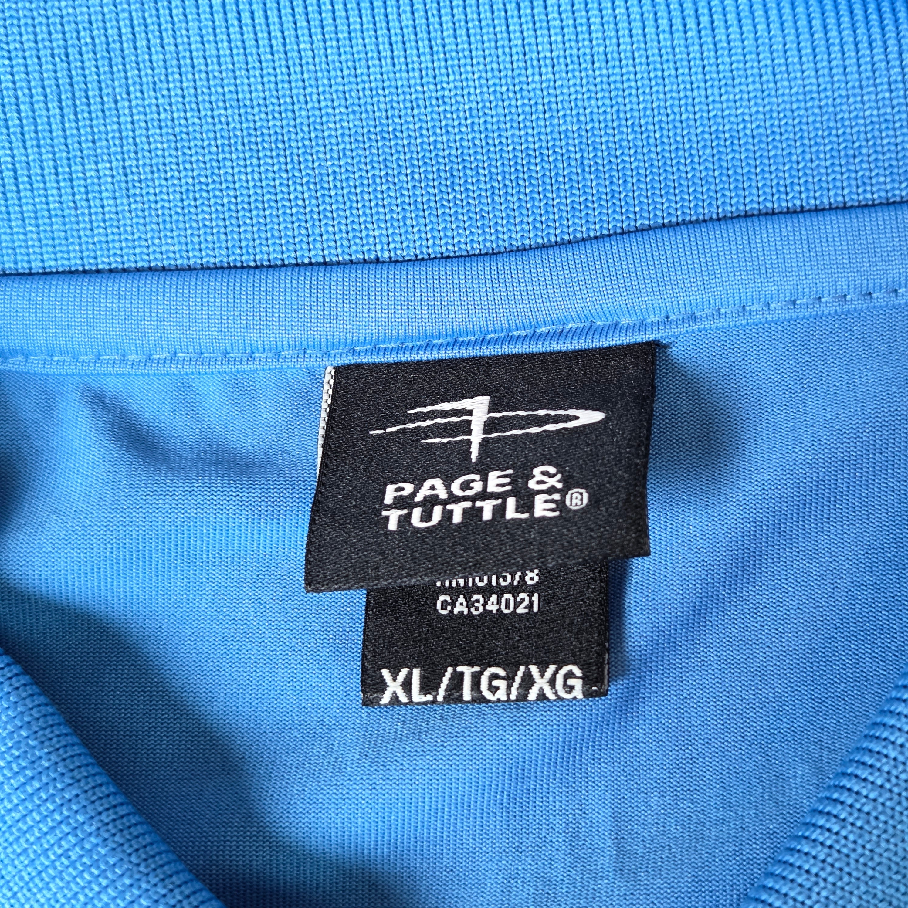 Page & Tuttle Men's Golf Polo Shirt XL Blue Scotchgard Polyester Performance NWT