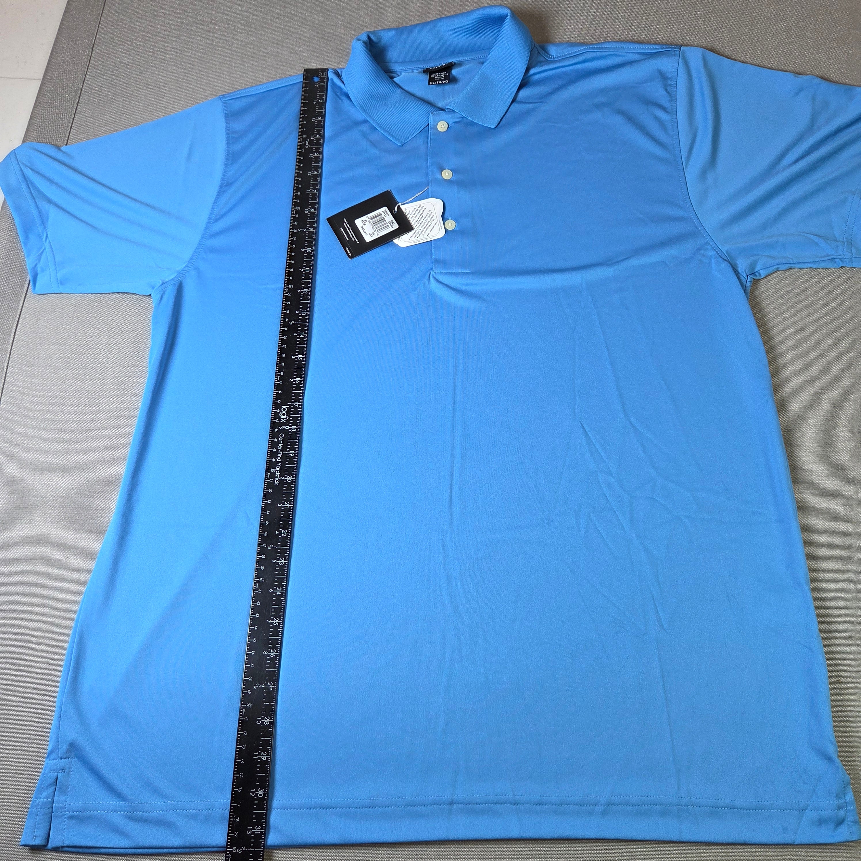 Page & Tuttle Men's Golf Polo Shirt XL Blue Scotchgard Polyester Performance NWT