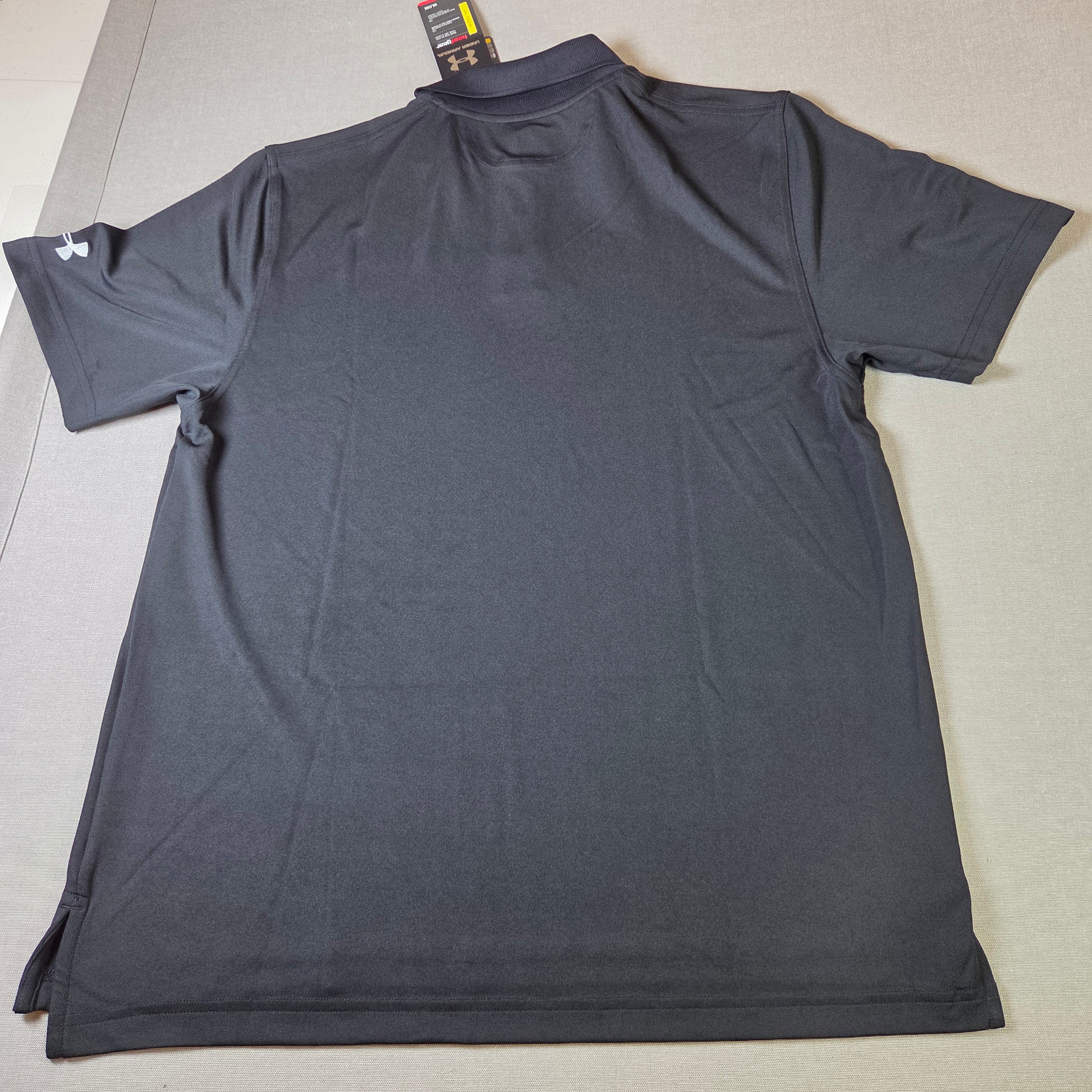 Under Armour HeatGear Polo Shirt Mens Large Loose Fit Black UA Team NWT