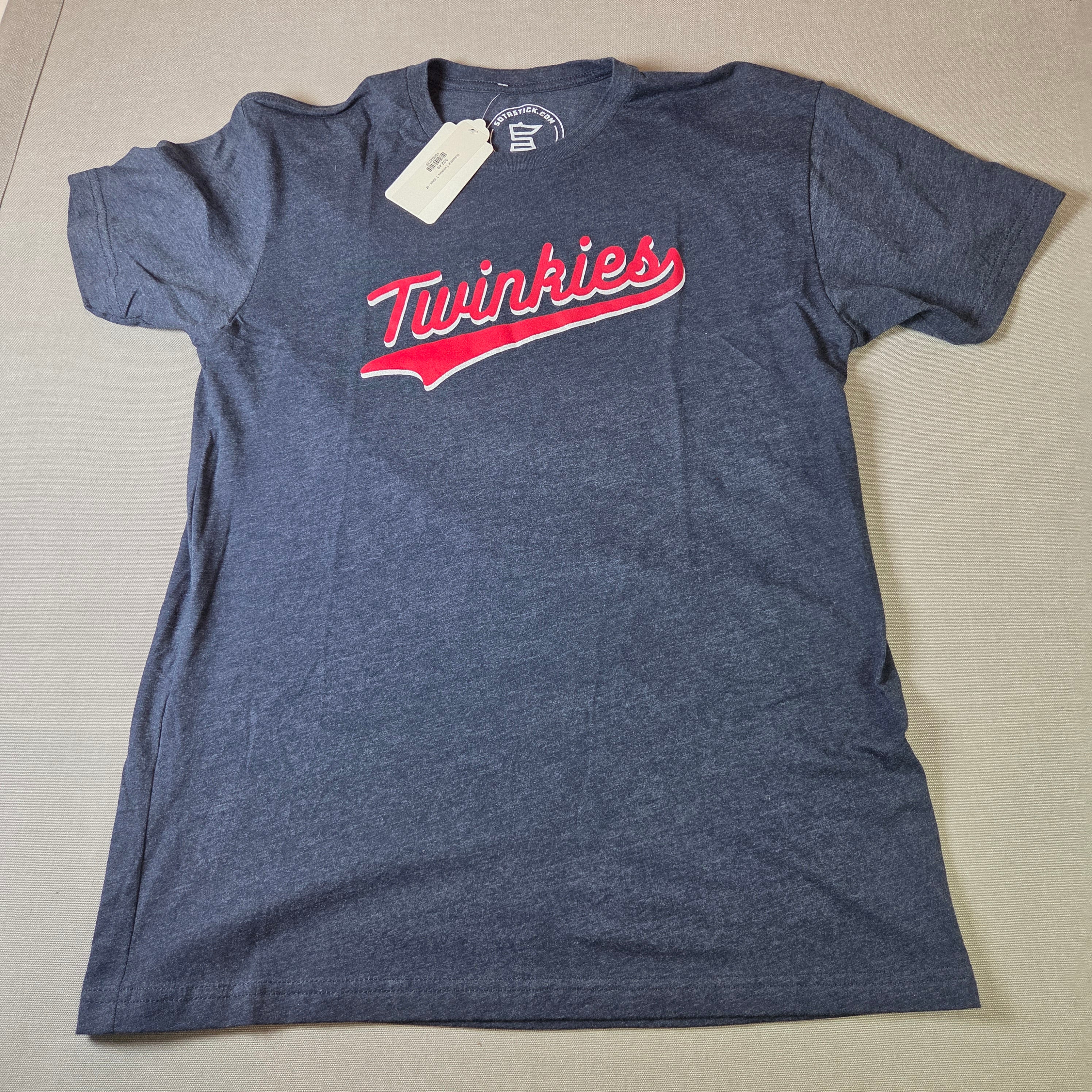 Twinkies Script Logo T Shirt Medium SotaStick MLB Minnesota Twins Style NWT