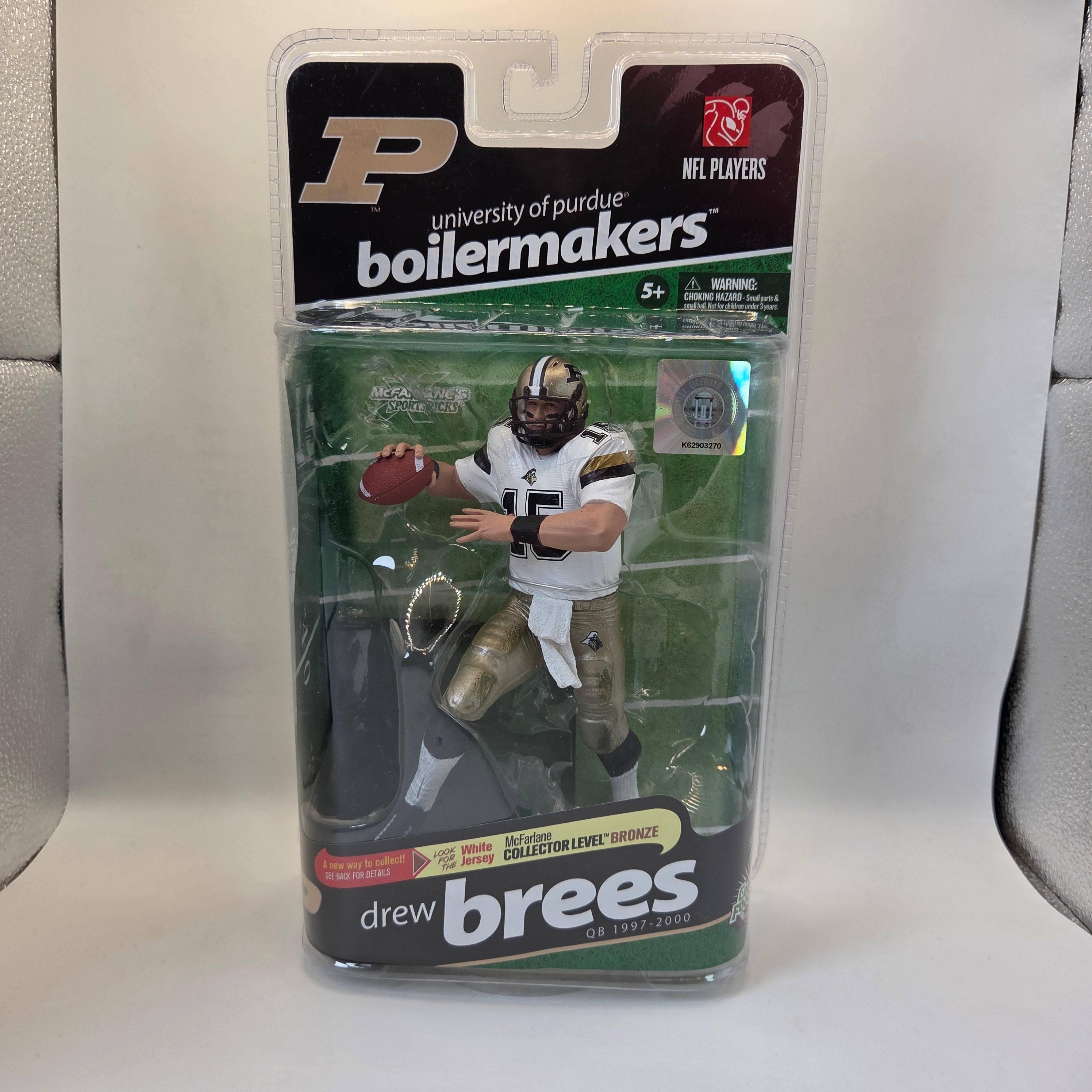 Drew Brees McFarlane Purdue White Jersey Bronze /3000 Variant Figure S2 New