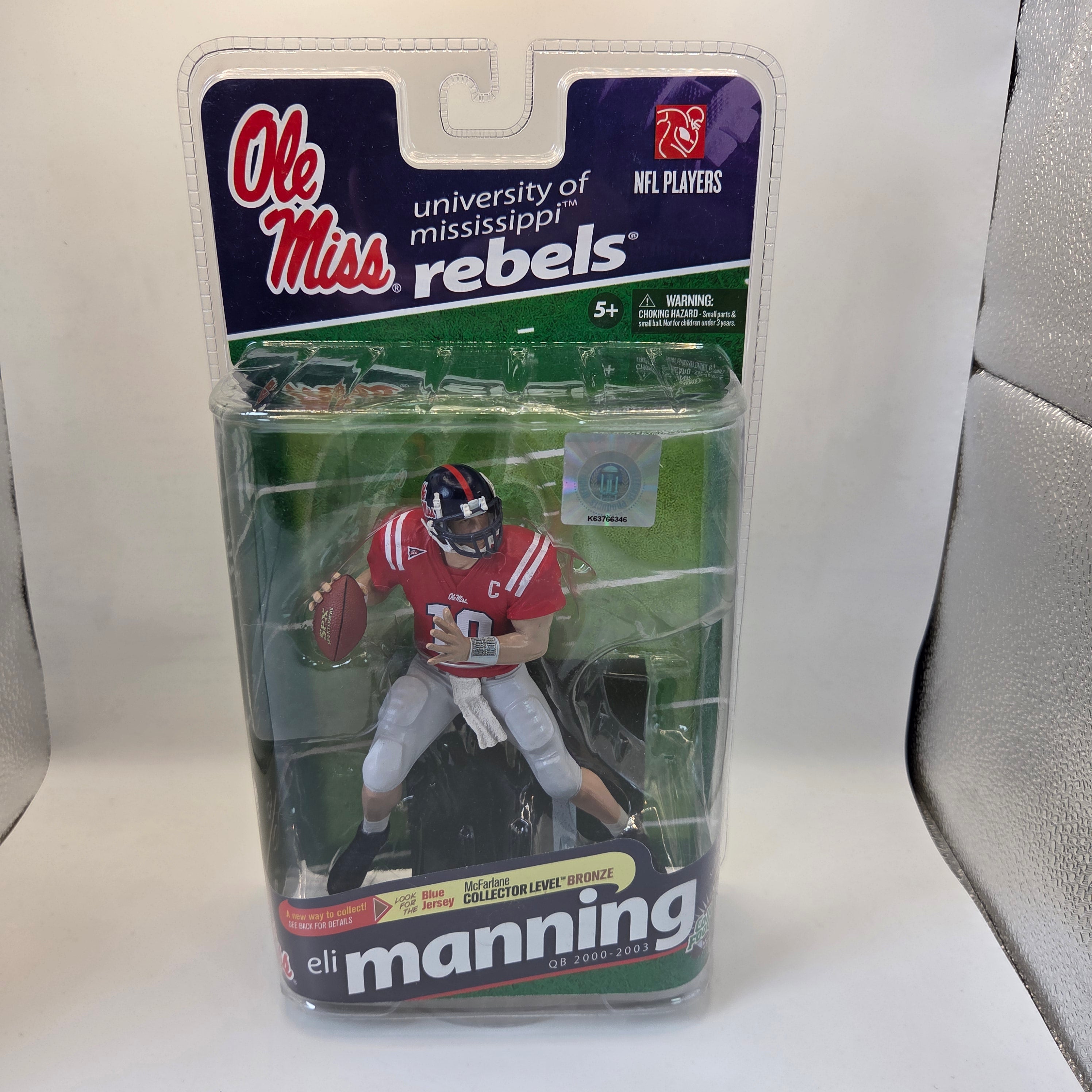 McFarlane Eli Manning Ole Miss Rebels Series 2 NCAA Action Figure NEW Sealed