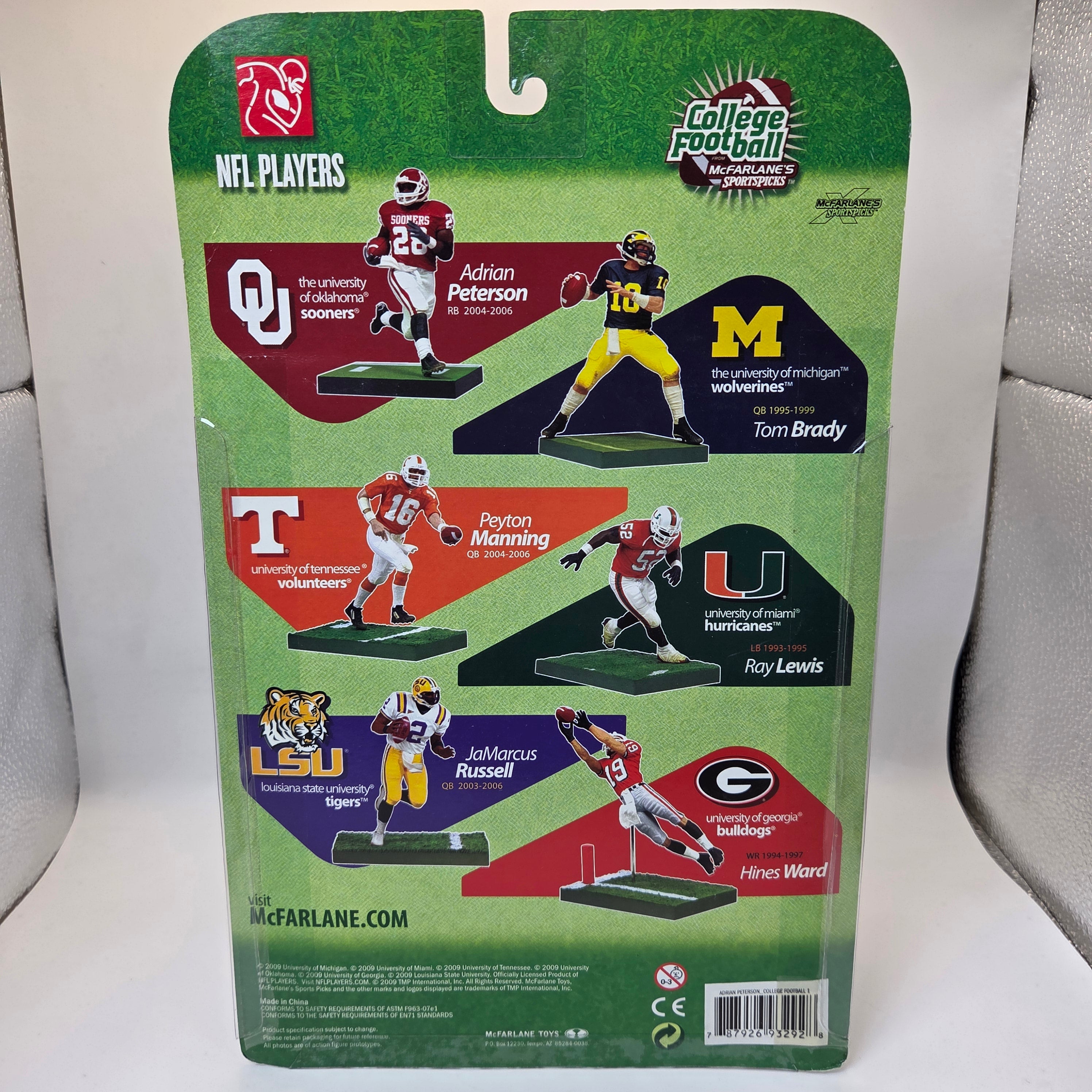McFarlane Adrian Peterson Oklahoma Sooners 2009 College Football Figure NIP