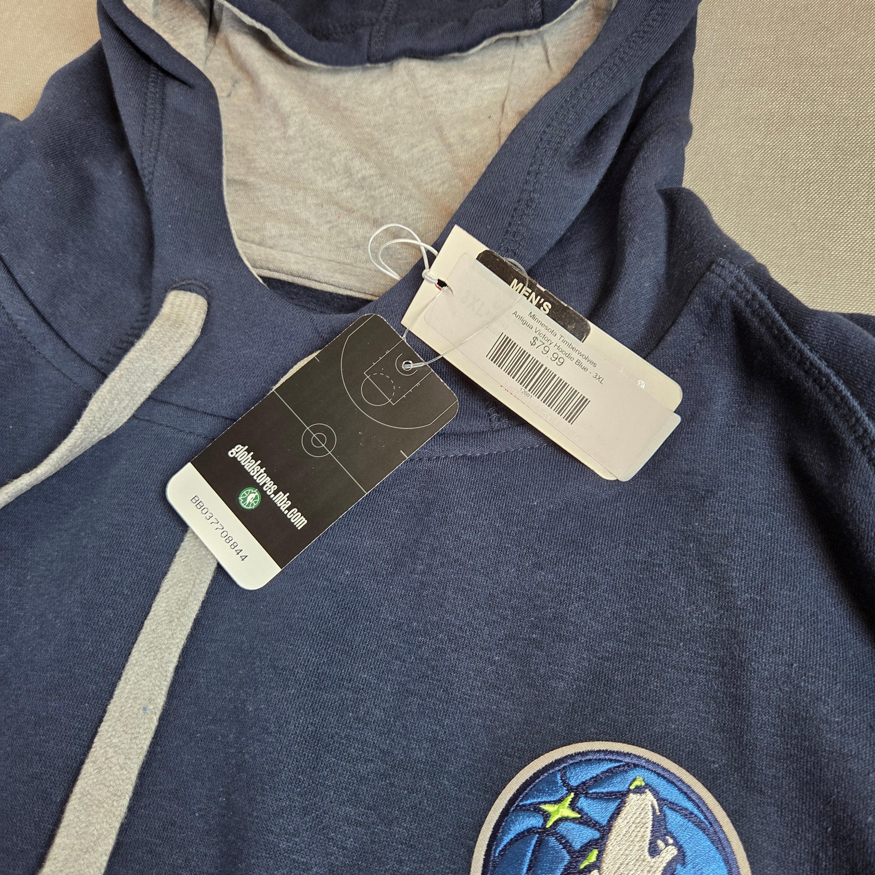 Antigua Minnesota Timberwolves Victory Hoodie Navy Blue 3XL NWT NBA