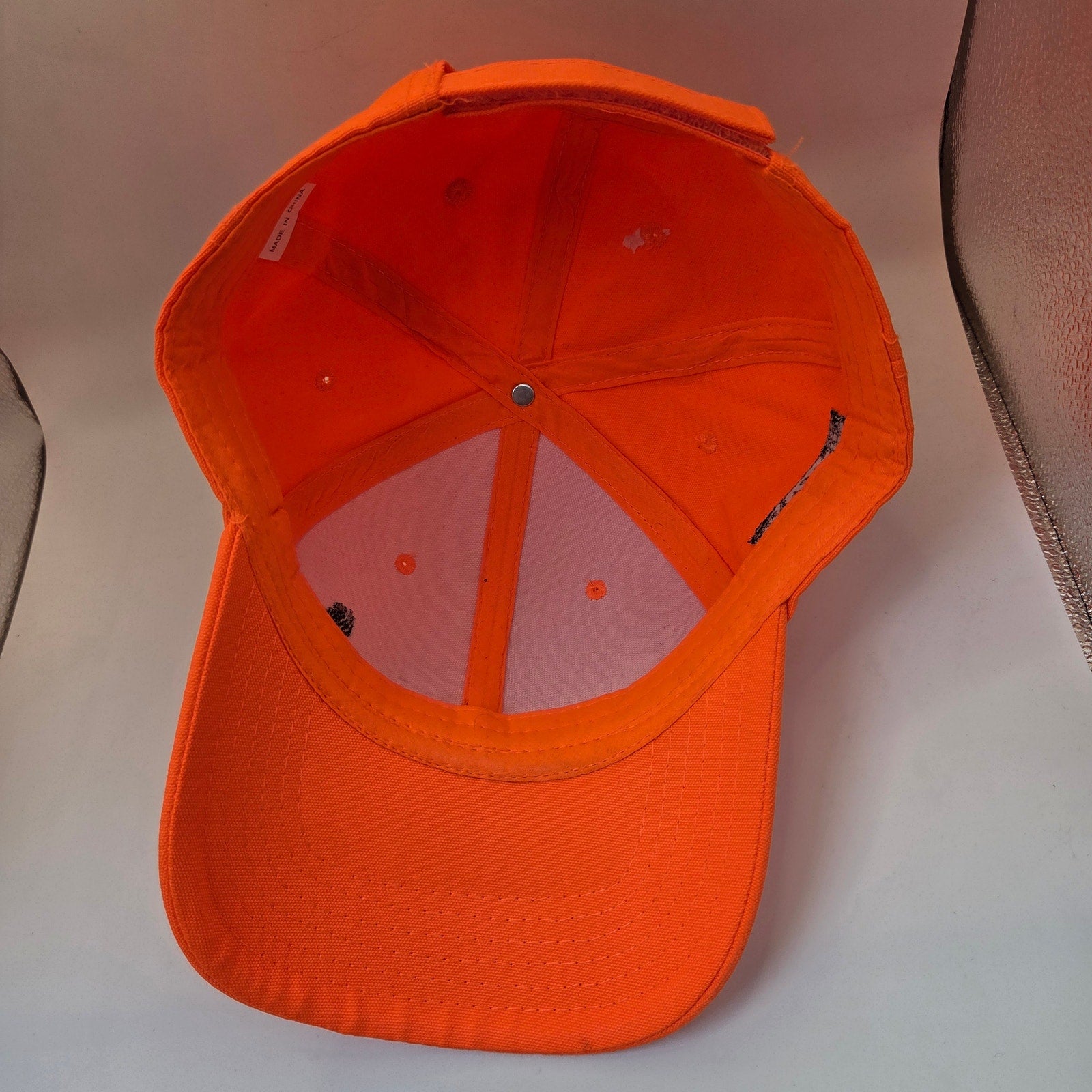 Pheasants Forever Neon Orange Hunting Cap Hook Loop Strapback Embroidered Bird