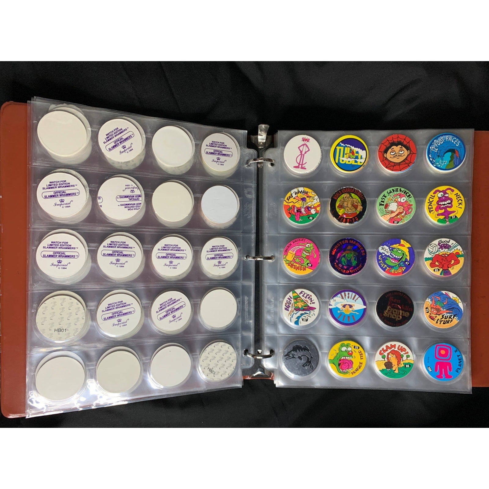 Vintage 1990s POG Collection Binder 350+ POGs Holographic Slammers Mixed Lot